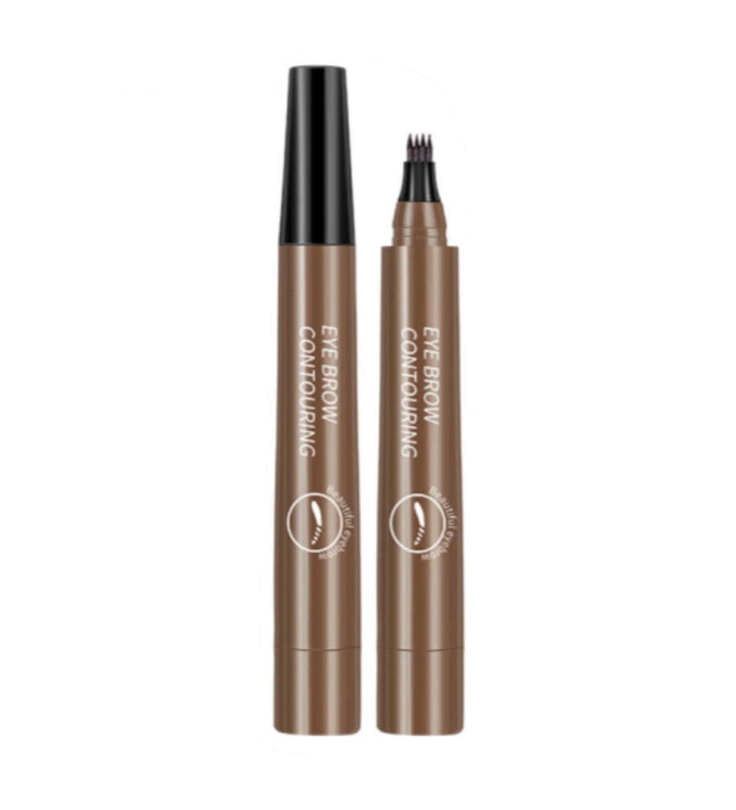 Magical Precise Waterproof Natural Microblading Eyebrow pen with 4 Fork Tip Pencil Natural Looking Brows Effortlessly and Stays on All Day-Dark brown - Buy Online on GoSupps.com