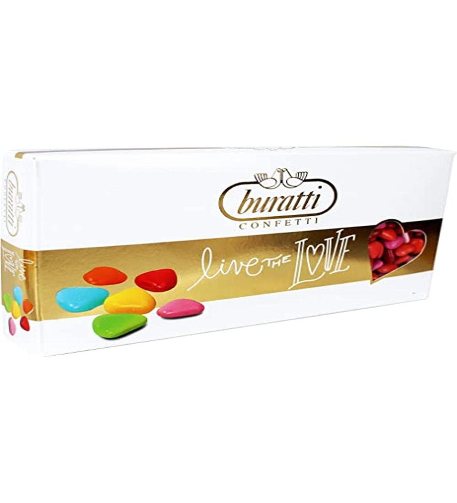 Buratti Confetti Mini Heart Shaped Chocolate Dragees in Red Shade 1kg