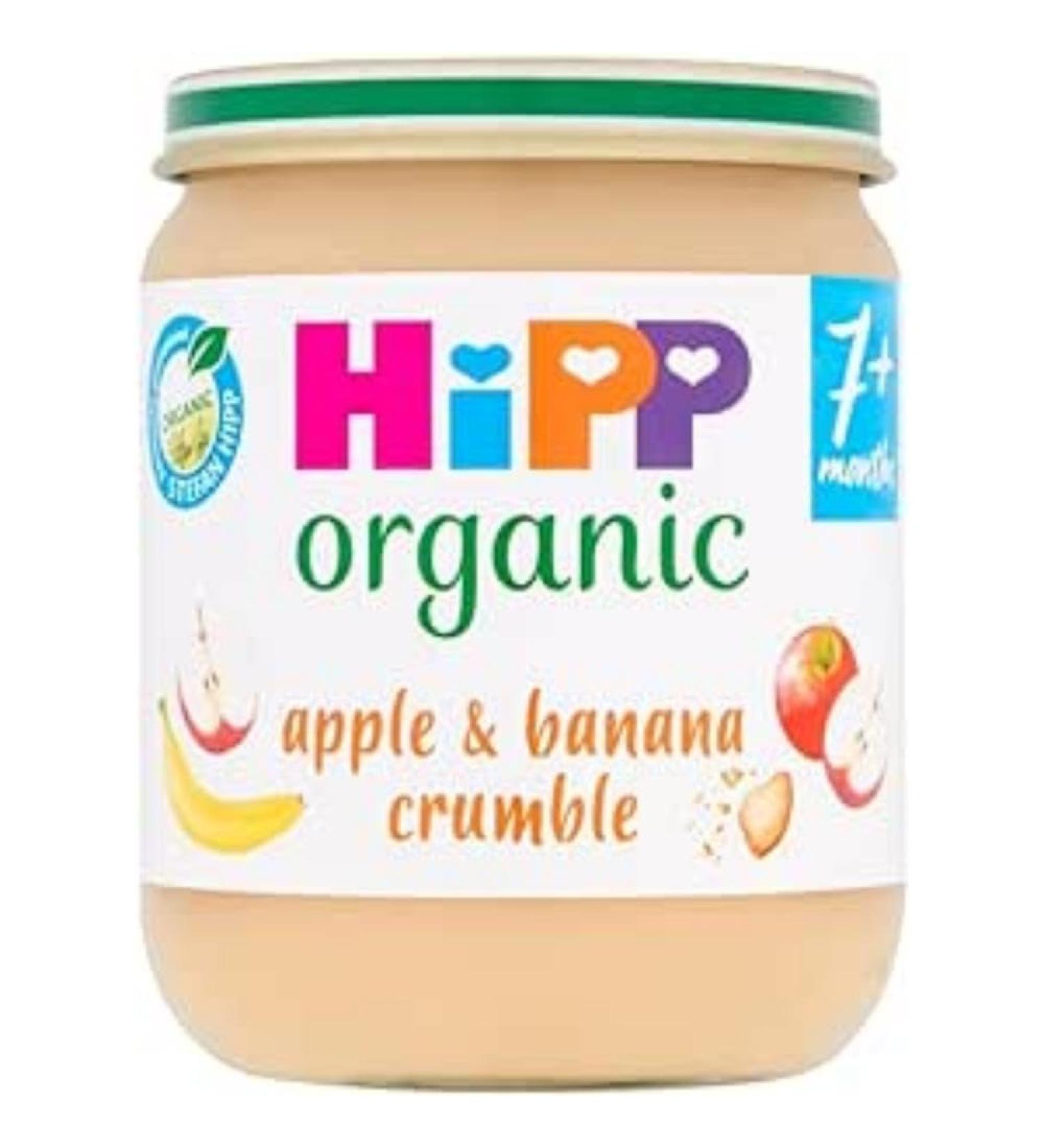 HiPP Organic Apple and Banana Crumble Baby Food Jar 6x 160g - 7+ Months - Buy Online on GoSupps.com