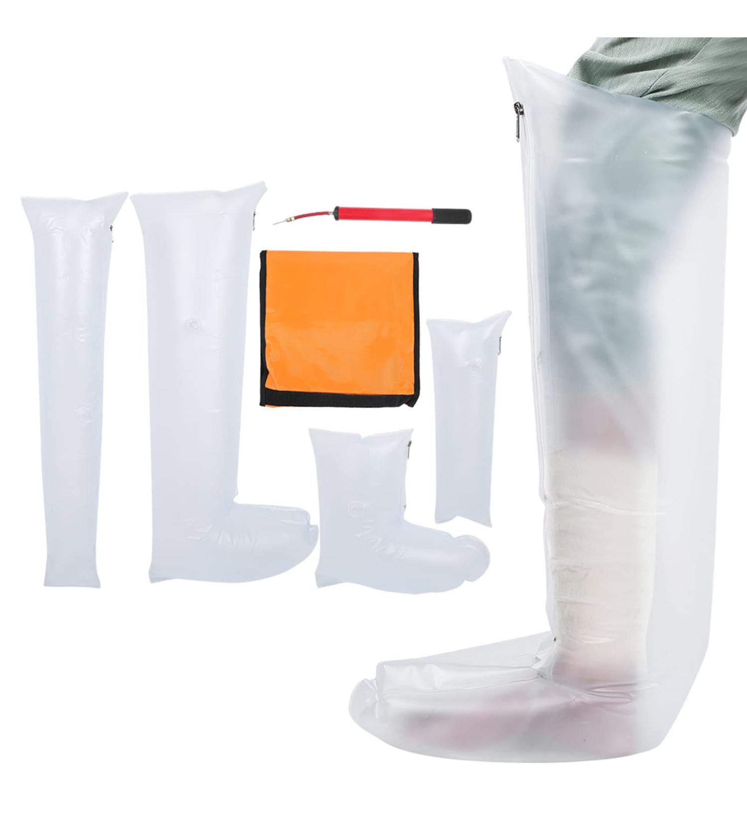 Inflatable Ankle & Leg Fracture Splint - Waterproof Foot Cast Protector for Injury Support & Bathing - Buy Online on GoSupps.com