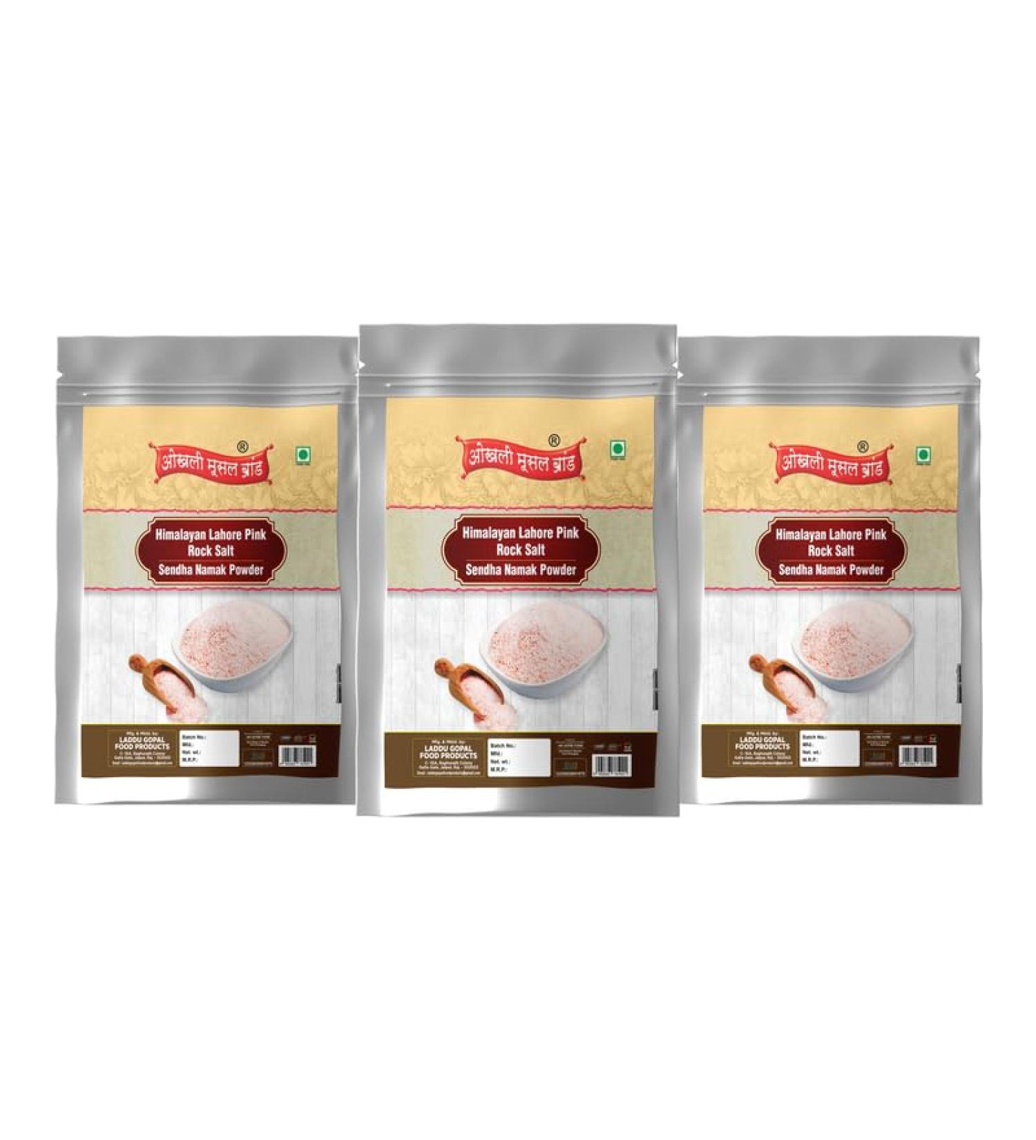 Okhli Musal Brand Organic Lahori Sendha Sindhav Saindhava Sandha Namak Lavana | Additive-Free Gourmet Grade Signature Quality | Rock Salt for Everyday Cooking | Vrat Upwaas Ka Namak-100GM*3Pack - Buy Online on GoSupps.com