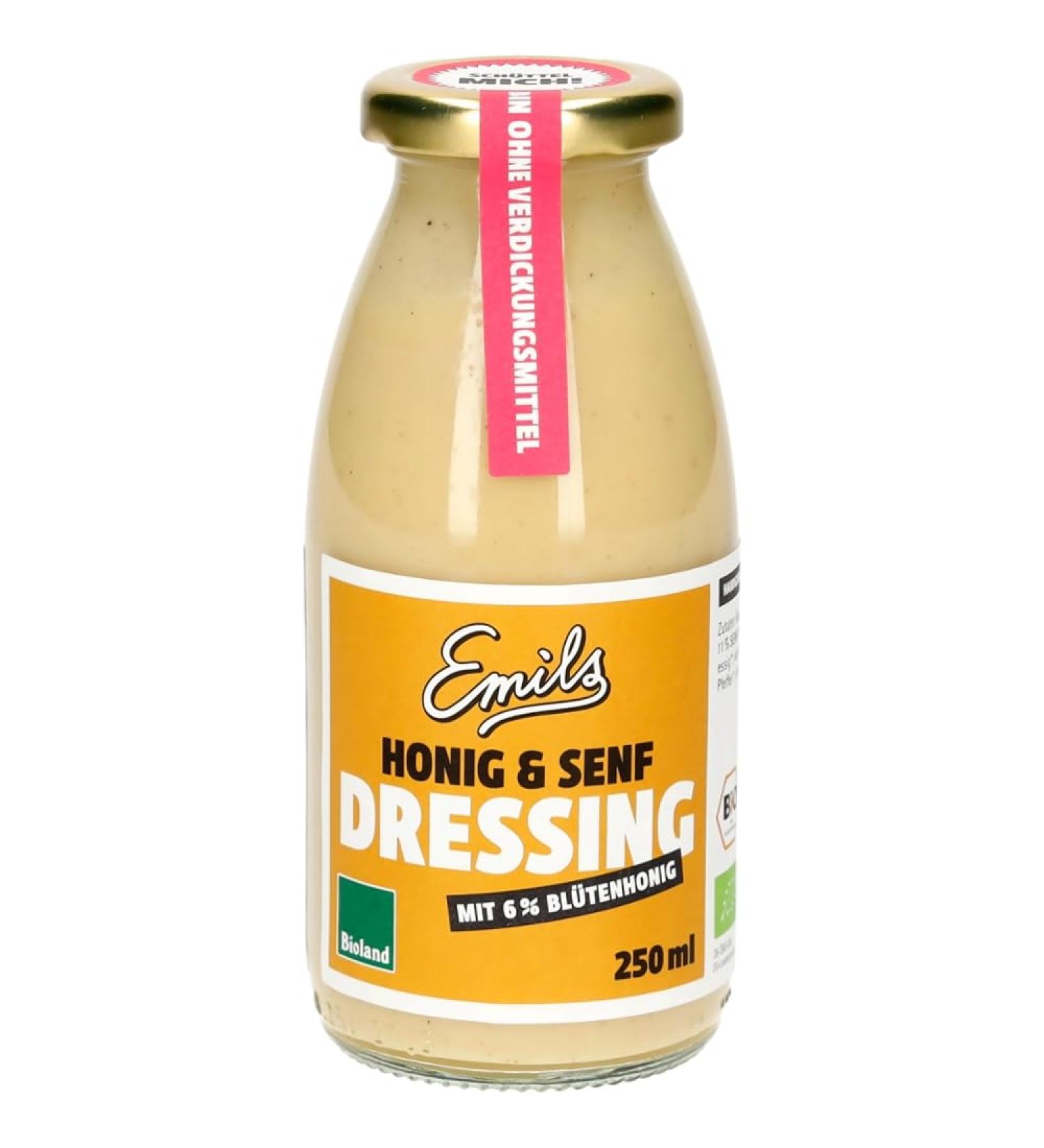 Emils Honey & Mustard Dressing 250ml - Bioland No Refined Sugar No Additives | Shop Internationally - Buy Online on GoSupps.com