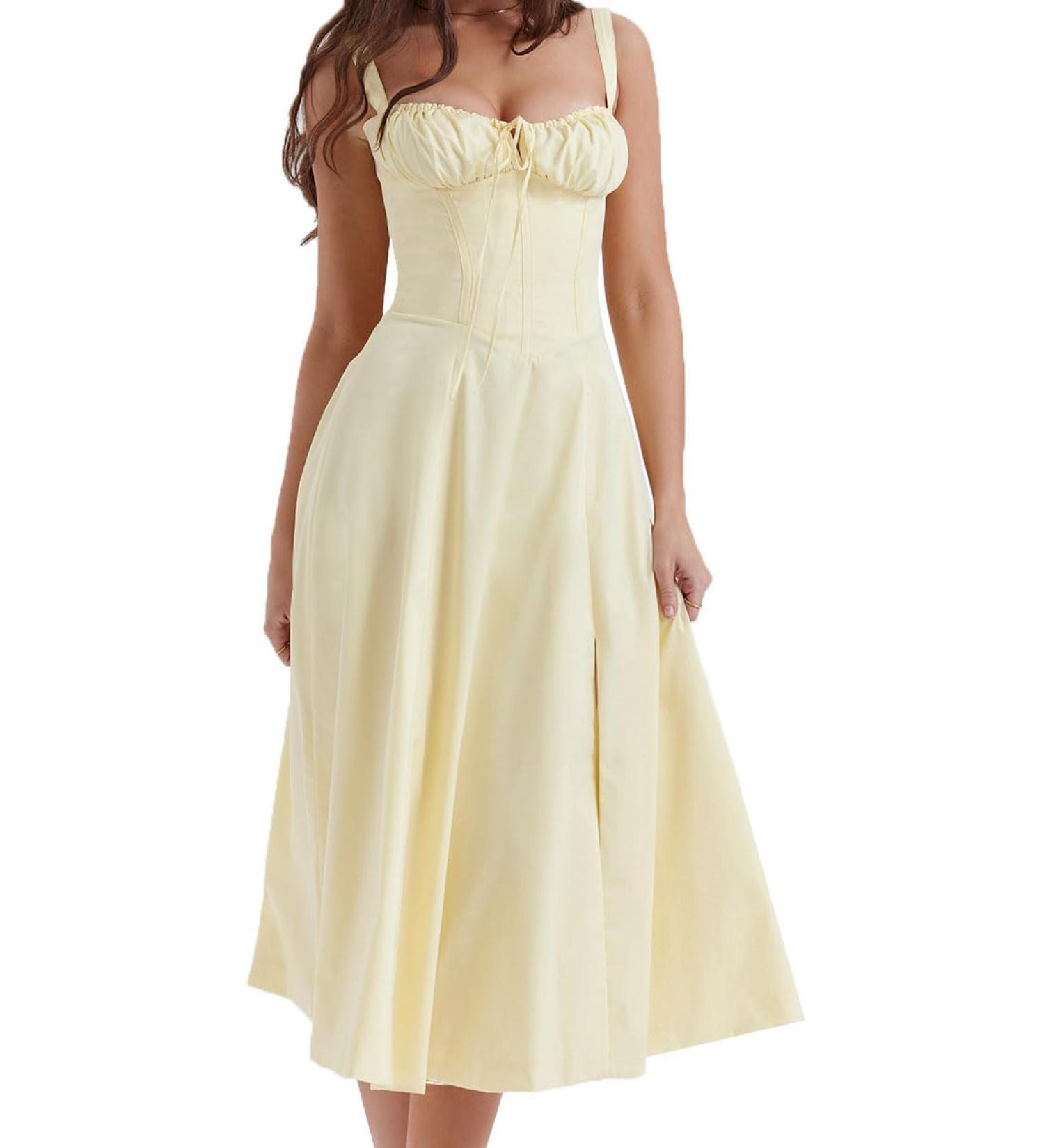 Women's Loose Casual Sleeveless Long Dress Side Slit Maxi Dresses 2 XX-Large - Buy Online on GoSupps.com