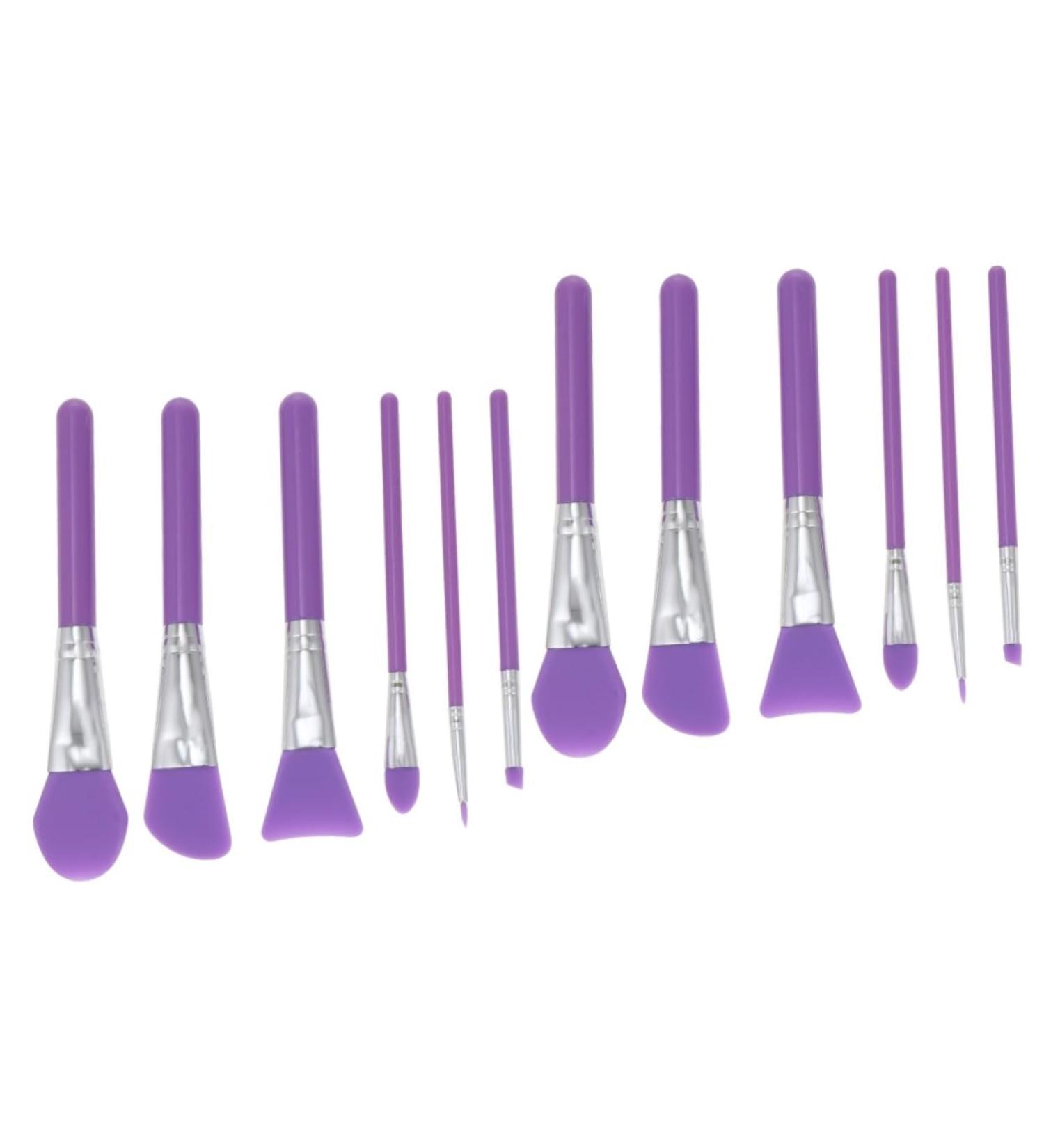 FRCOLOR 12 Pcs Silicone Makeup Brush Set - Body Lotion & Acid Applicator - Purple Cosmetic Accessories for Women - Buy Online on GoSupps.com