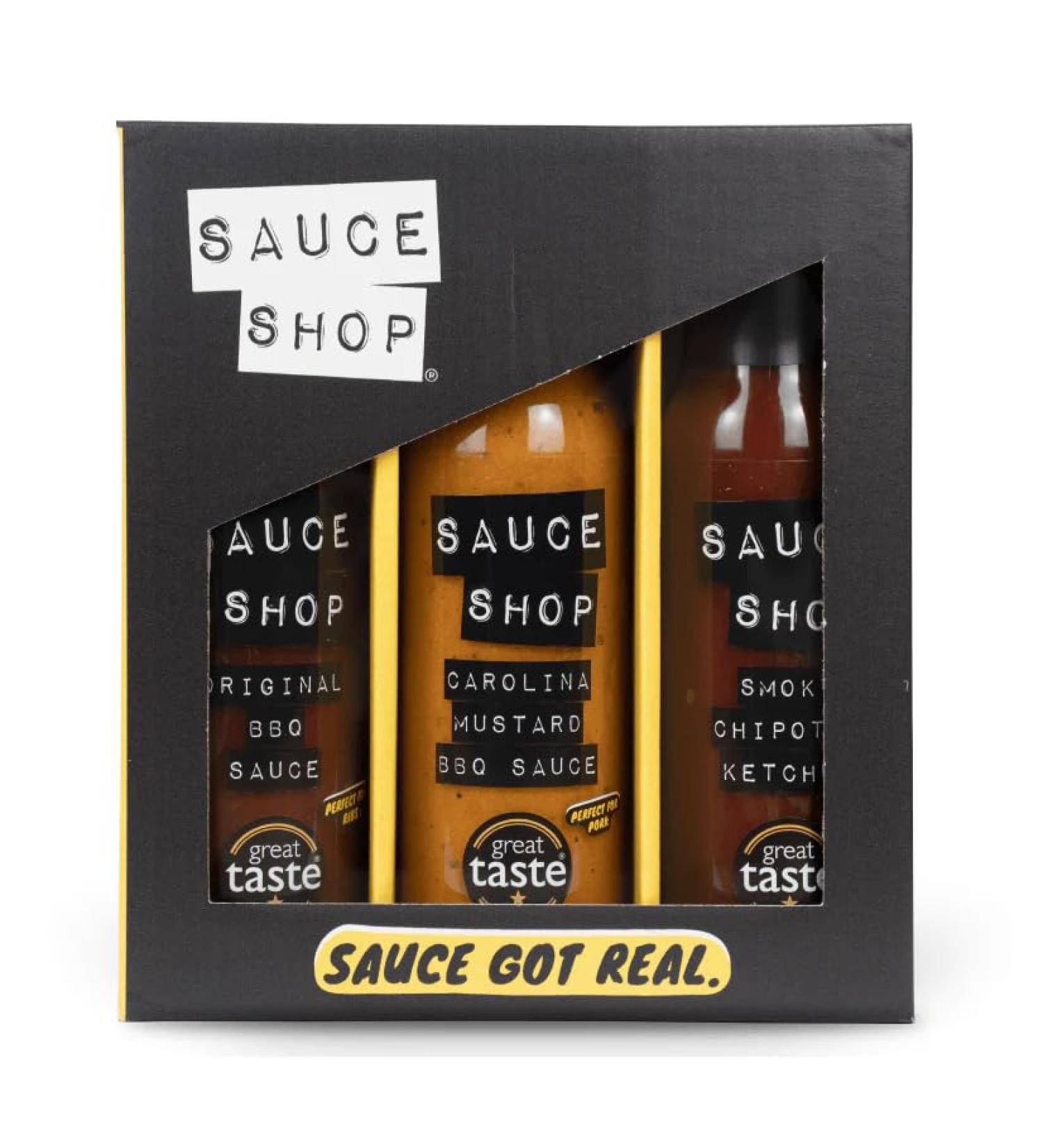 Sauce Shop BBQ Sauce Trio Gift Set - Original BBQ Carolina Mustard and Smoky Chipotle