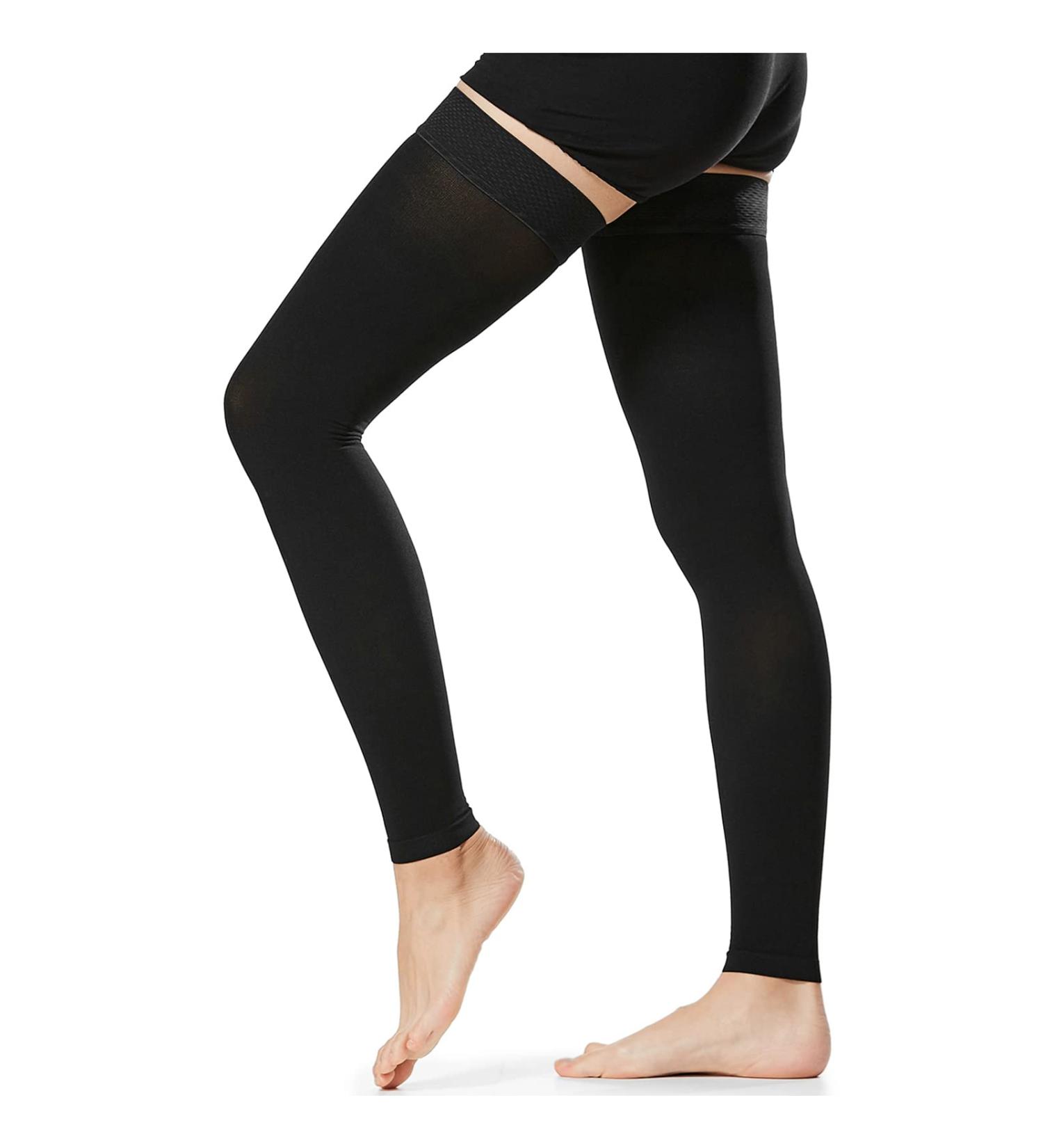 Leeofty 1 Pair Thigh High Socks Men Women 20-30mmHg Stockings Sleeves for Varicose Vein Swelling - Buy Online on GoSupps.com