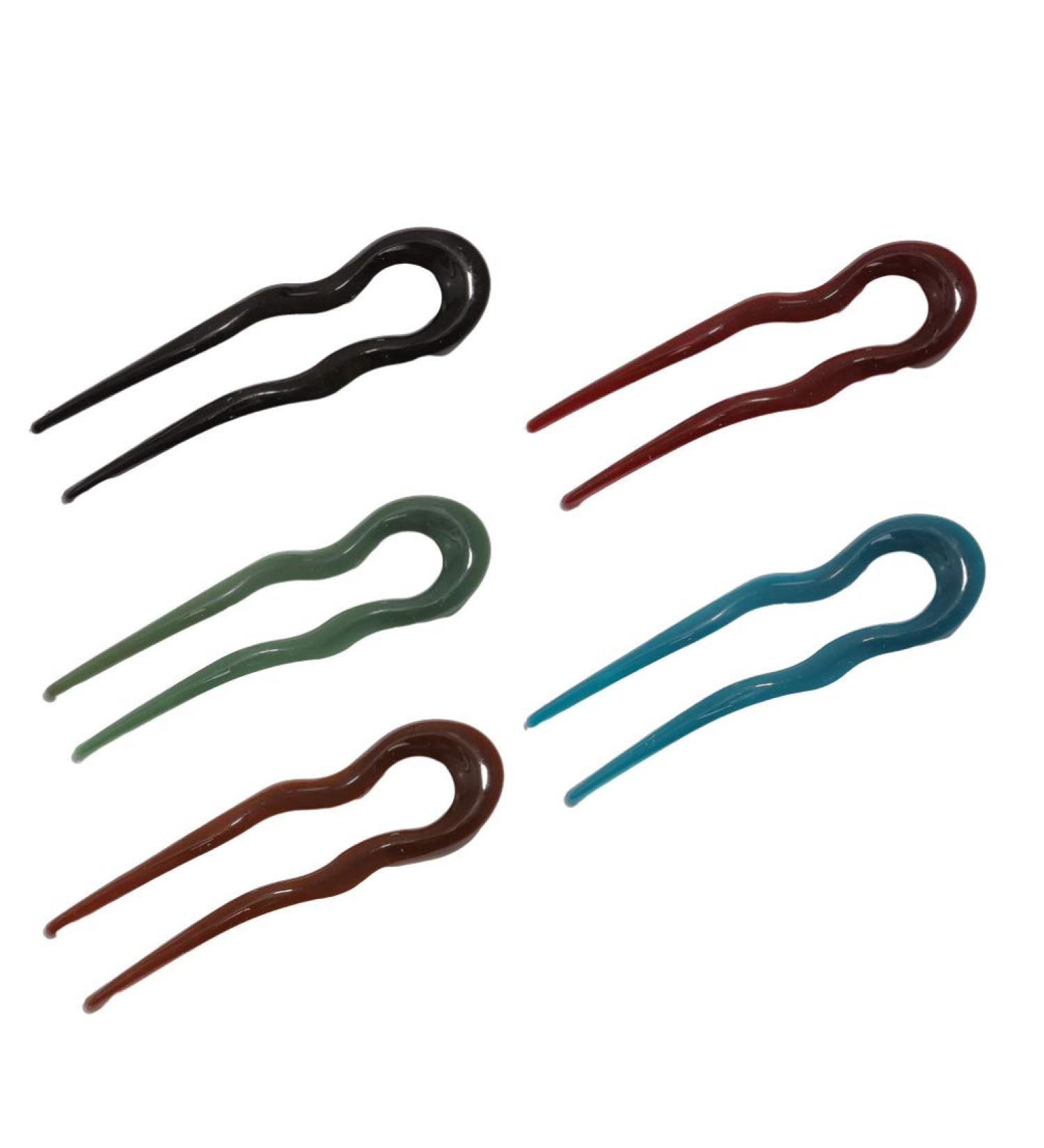 5Pcs Hair Resin U Shape Hair Stick - Decorative Wave Chignon Hairpins for Women | International Shipping Available - Buy Online on GoSupps.com