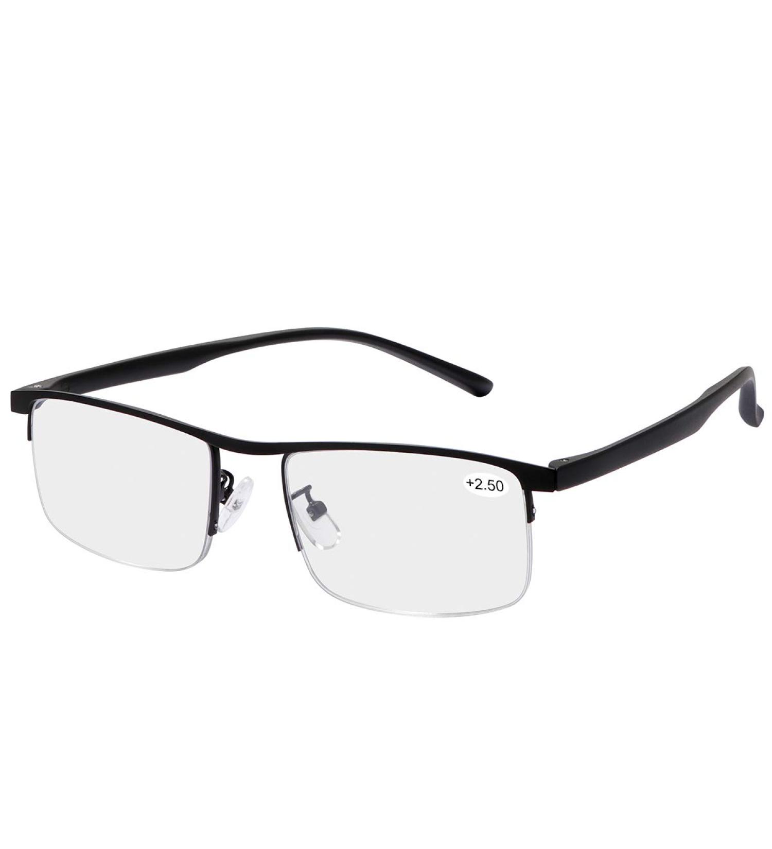 Unisex Progressive Multifocal Reading Glasses - Blue Light Filter Anti-Fatigue Computer Glasses for Men & Women - UV Protection Reduce Eye Load Presbyopia Readers 2.50x - Black - Buy Online on GoSupps.com