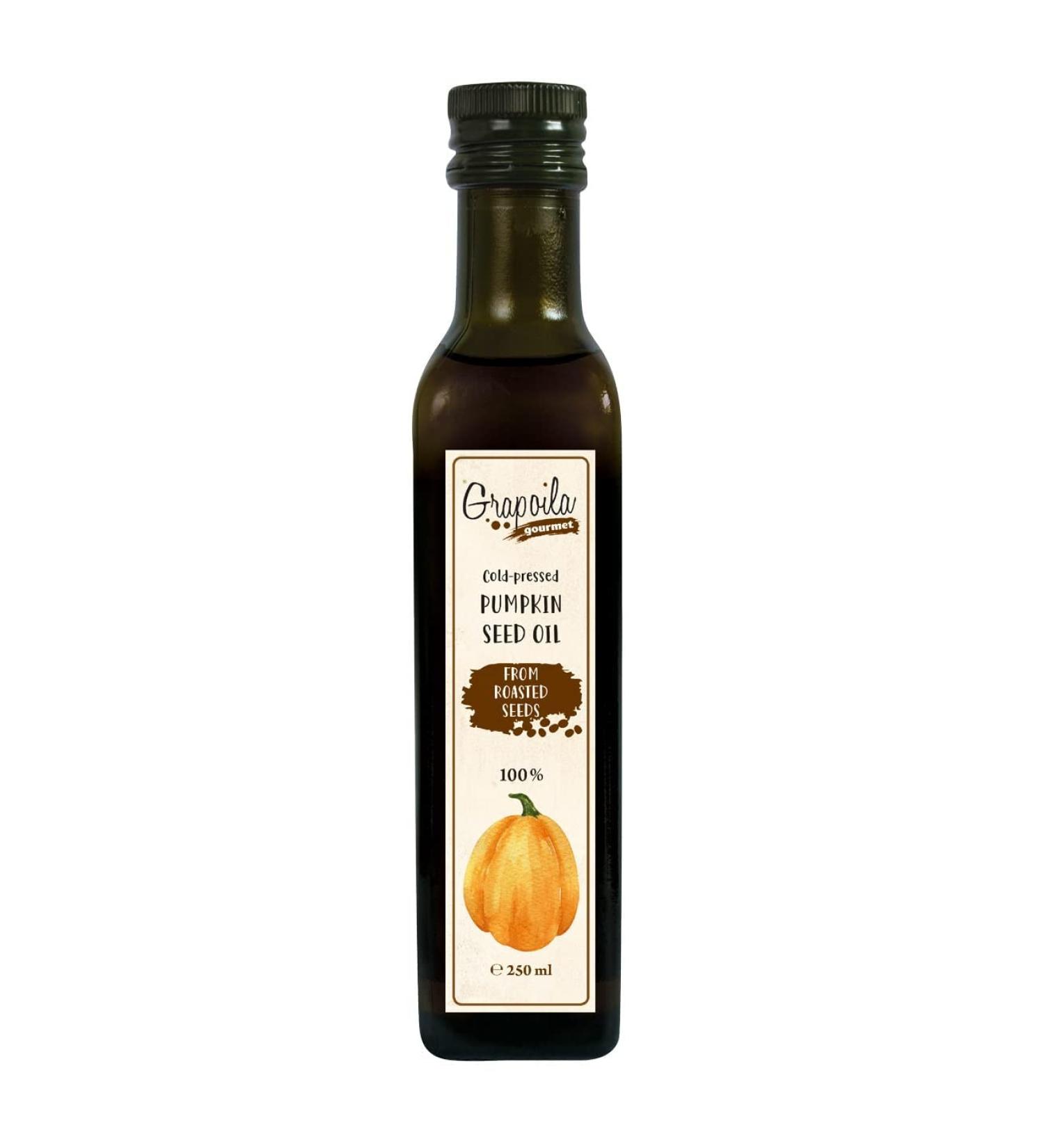 Pumpkin Seed Oil 250ml - Cold Pressed & Toasted Cooking Oil - Buy Online on GoSupps.com