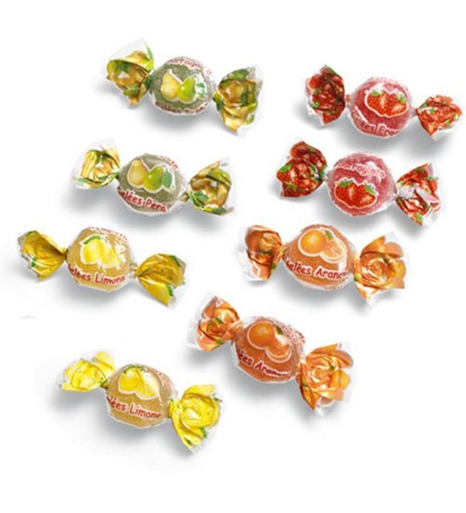 Sarragioto Sarragioto Fruit Doules Jellies kg 1 (120 coupons) - Assorted fruit flavors: lemon orange pear strawberry and strawberry - No artificial colors