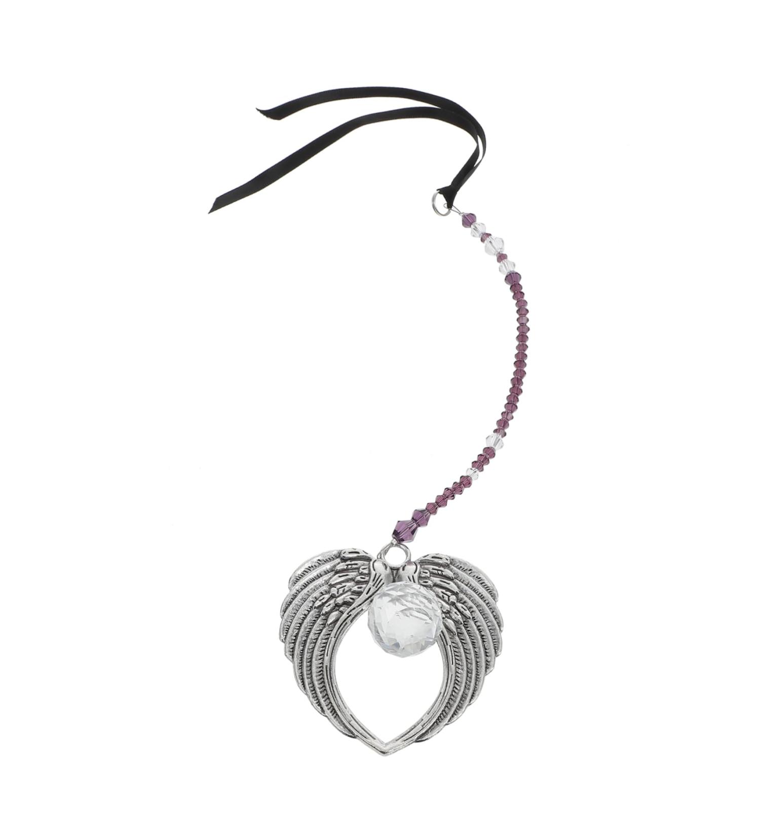 GRIRIW Home Accessories Crystal Pendant Decor Ornament Car Pendant Hanging Items Angel Wings Pendant Charm Household Violet 39x6.5cm - Buy Online on GoSupps.com