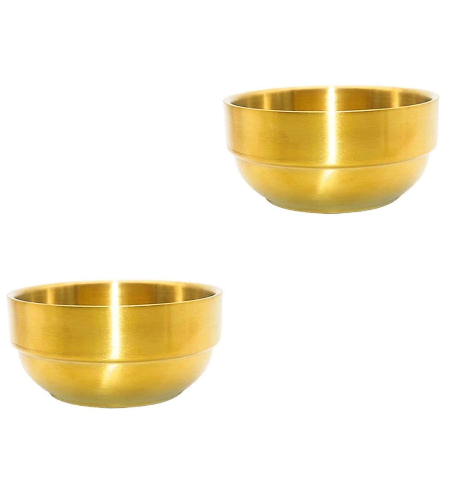 Frcolor 2-Pack Foam Dishwasher Container for Shaving Soap | Rustproof Steel Shaving Accessories for Men | 9x9x4.9cm Gold - Buy Online on GoSupps.com