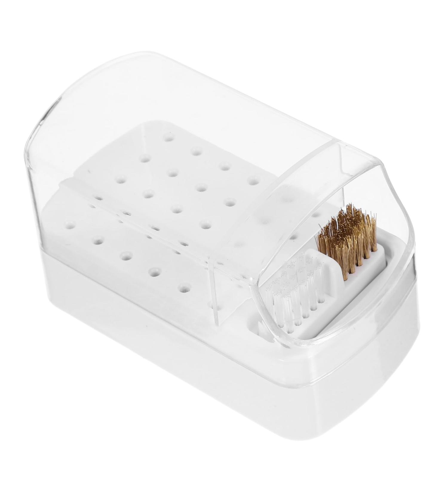 Mikinona Box Nail Drill Bit Organizer Drill Bit Holder Manicure Polishing Head Organizer Nail Drill Bits Organizer Nail Grinding Head Holder White Storage Plastic Nail Clippers 12.00X6.30X6.00CM White - Buy Online on GoSupps.com