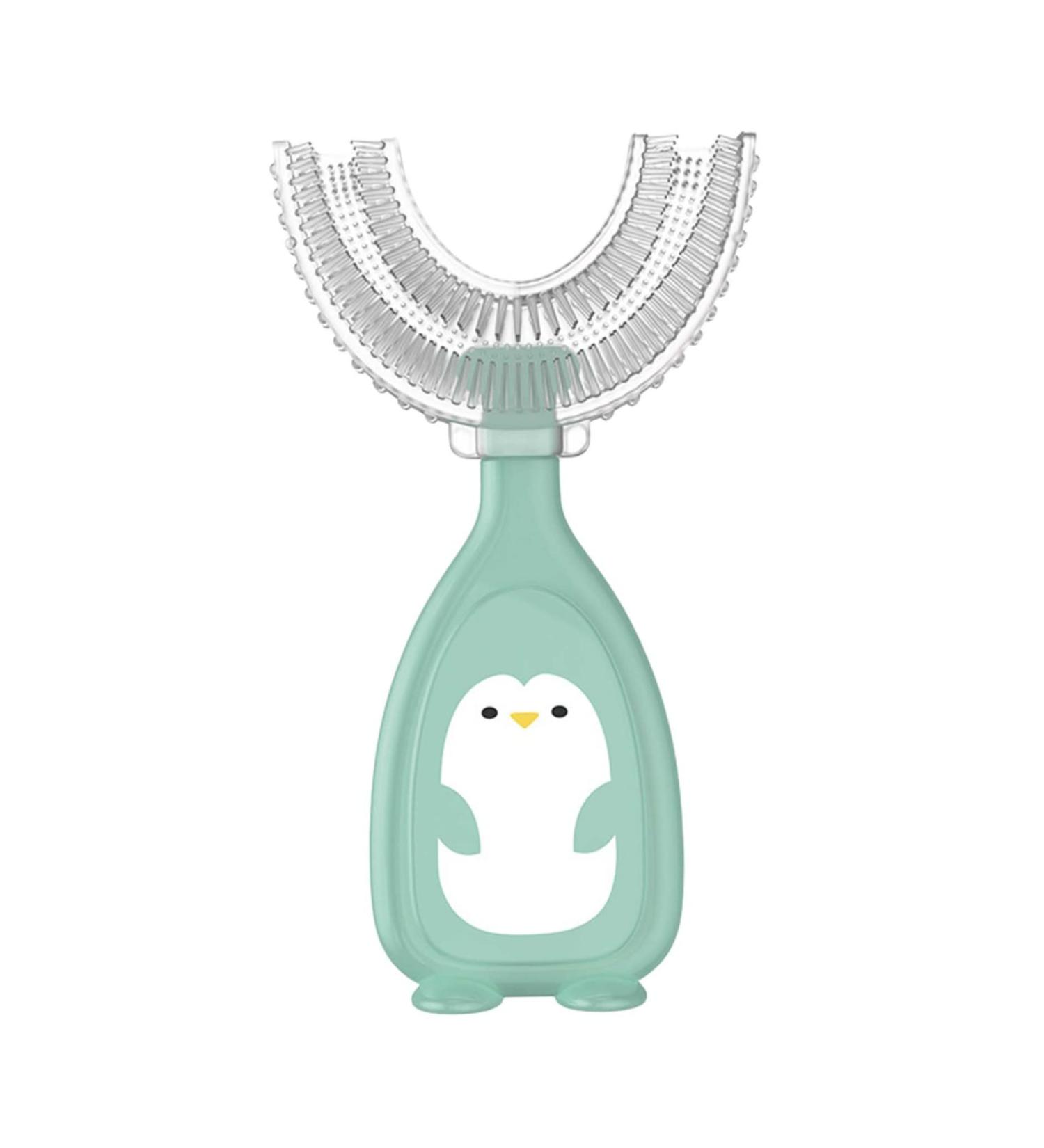 U-Shaped Silicone Toothbrush for Babies - Manual Mouth Cleaning (Green L) | Safe & Effective Oral Care - Buy Online on GoSupps.com