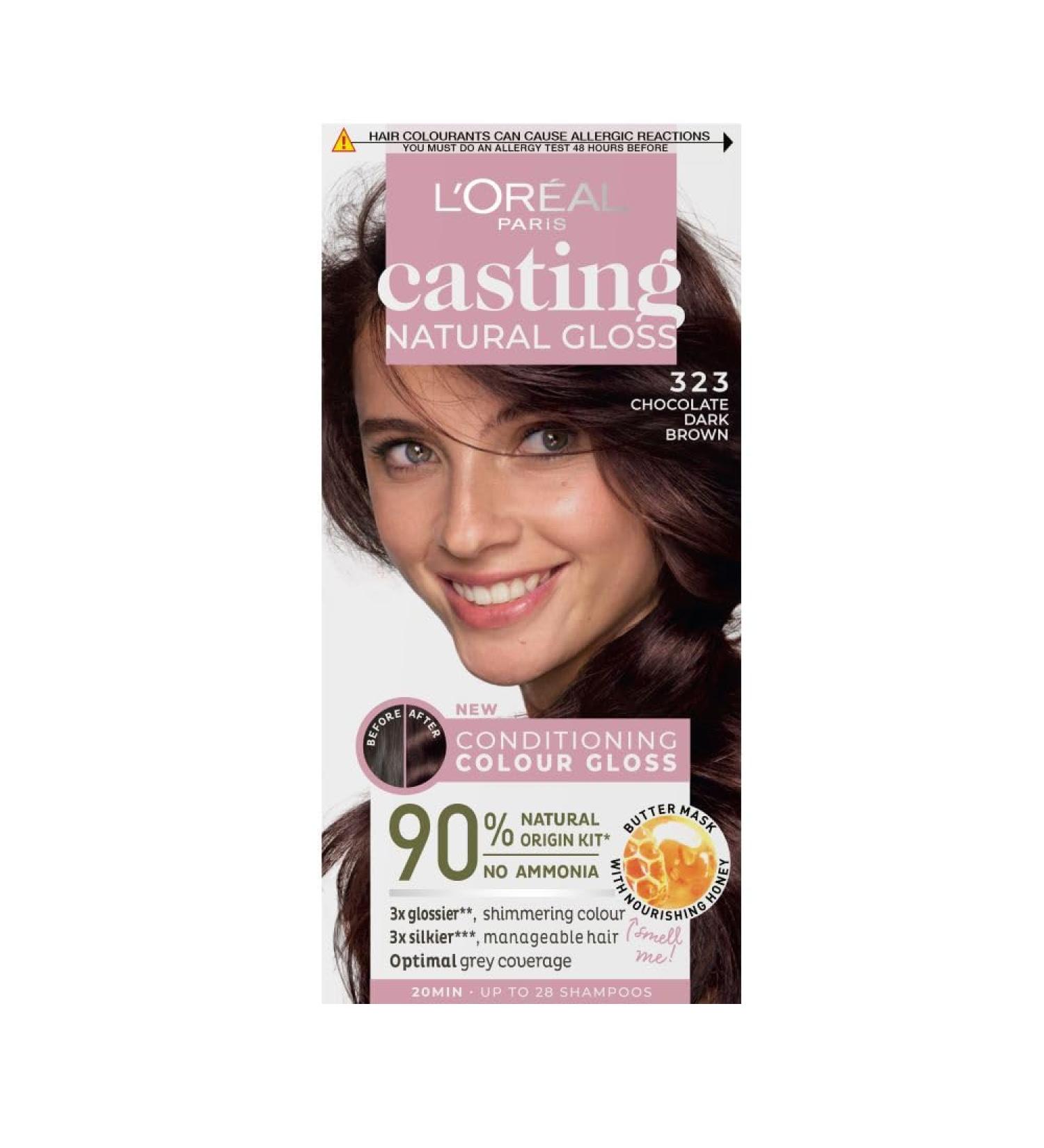 L'Oreal Paris Ammonia-Free Chocolate Brown Semi-Permanent Hair Dye - Natural Glossy Finish, 1 Application - Buy Online on GoSupps.com