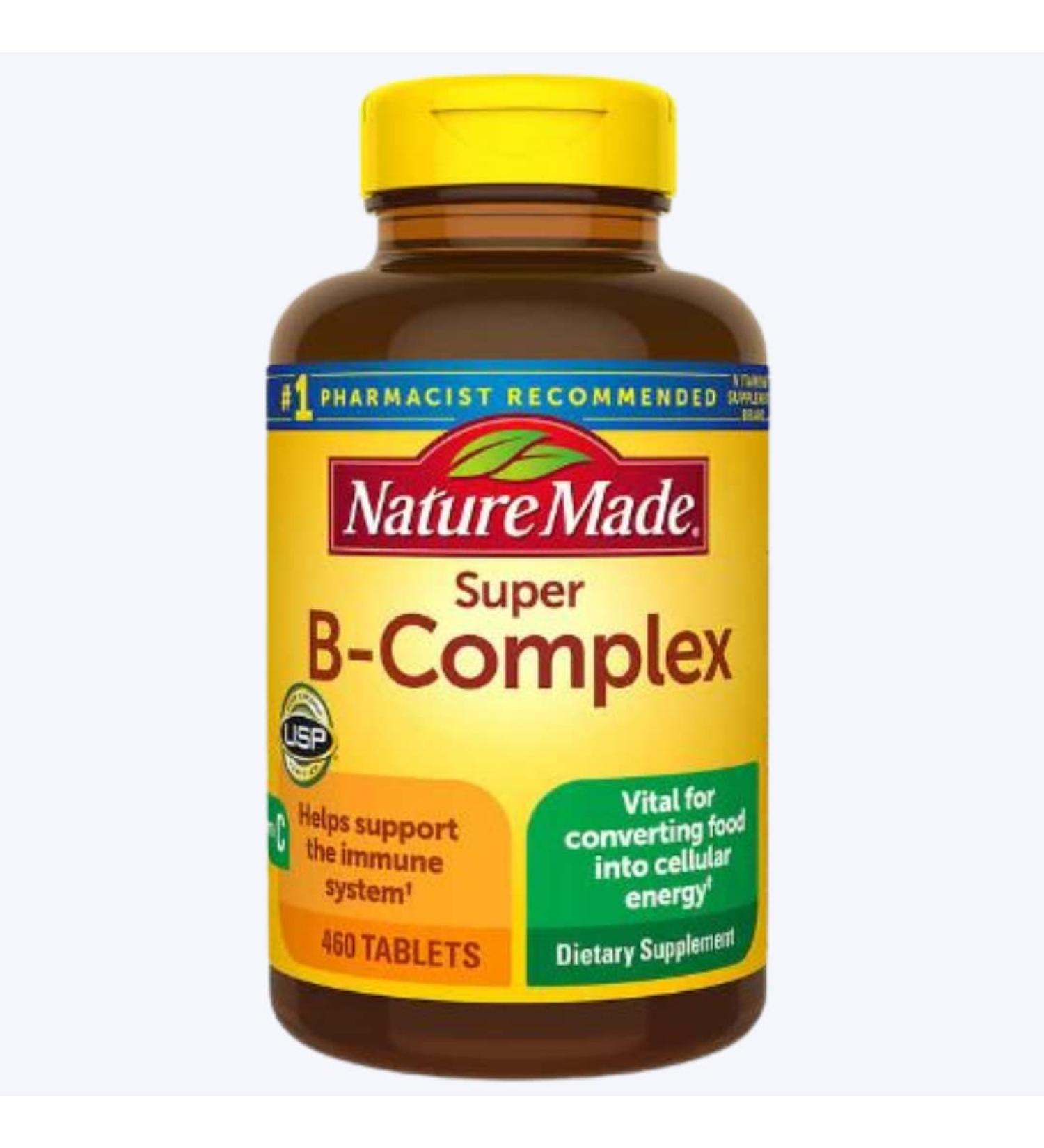 MEIN HAUS Nature Made Super B Energy Complex Supplement 460 Tablets - Brain Cell & Nervous System Support - Buy Online on GoSupps.com