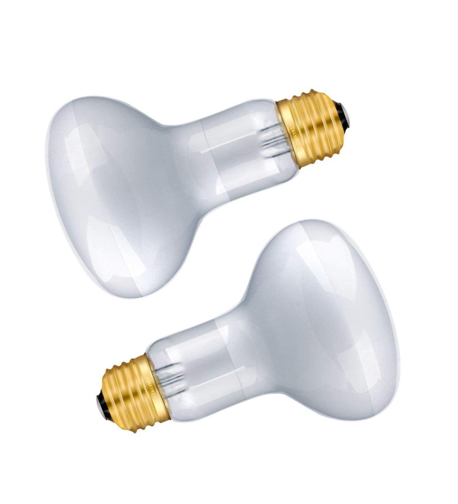 OMAYKEY 2-Pack 50W Basking Spot Heat Lamps Soft White Glow UVA Glass Cover Heat Lamp/Bulb/Light for Lizard Reptiles and Amphibians - Buy Online on GoSupps.com