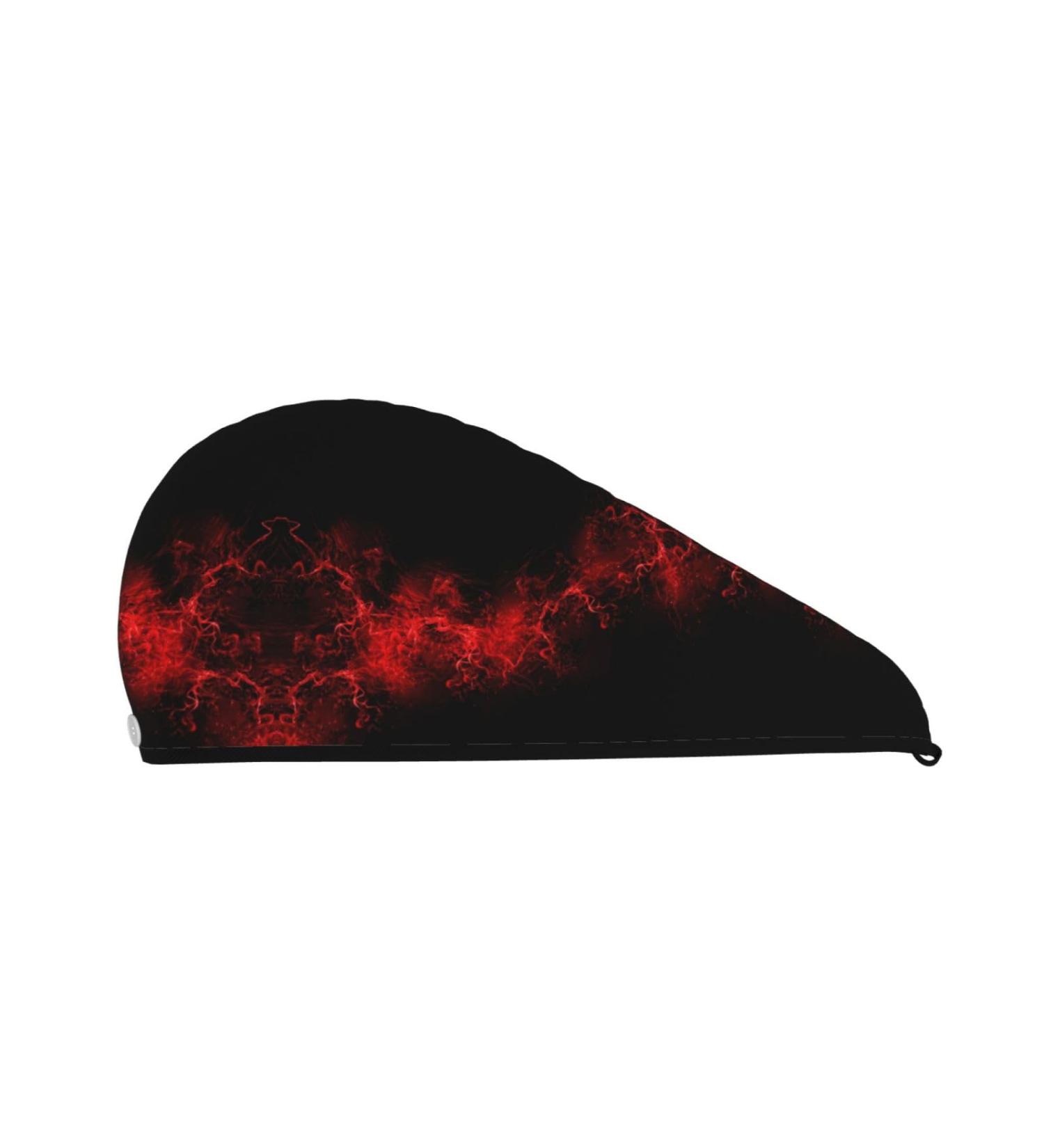 Explosion Burst Red Black Coral Velvet Dry Hair Cap | Unisex Wet Towel Wrap | Perfect for Home Pool Parties & Beach Accessory - Buy Online on GoSupps.com