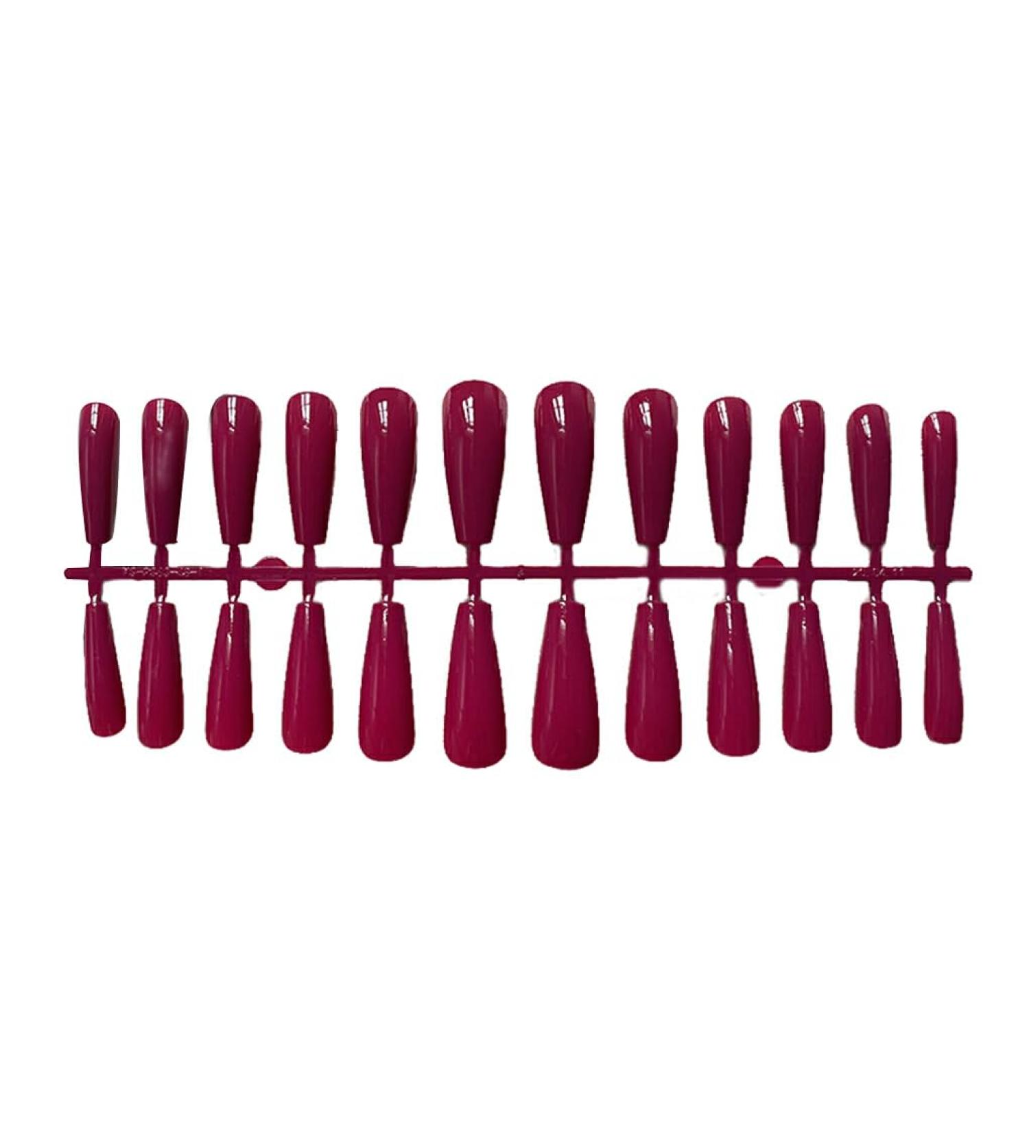 Dajidafu 1 Set French Tip Press on Nails Extra Long Artificial Glittery Toe Tips Adhesive Tabs Art Decals Gifts Decorations rosered - Buy Online on GoSupps.com
