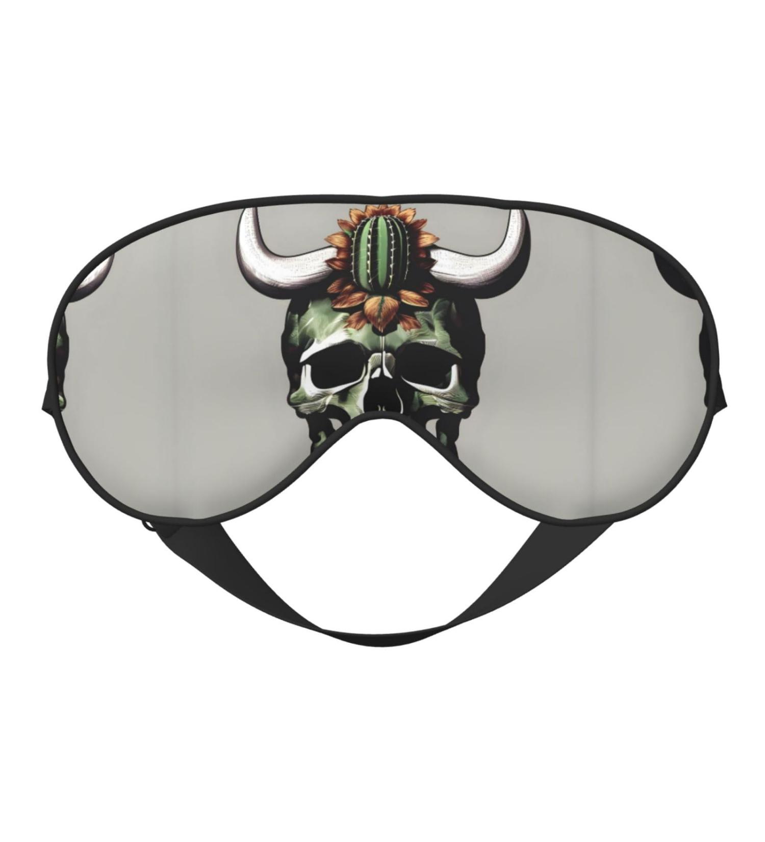 Buy SSIMOO Cute Cactus & Bull Skull Double-Sided Eye Mask - Soft Light Blocking for Better Sleep - International Shipping Available - Buy Online on GoSupps.com