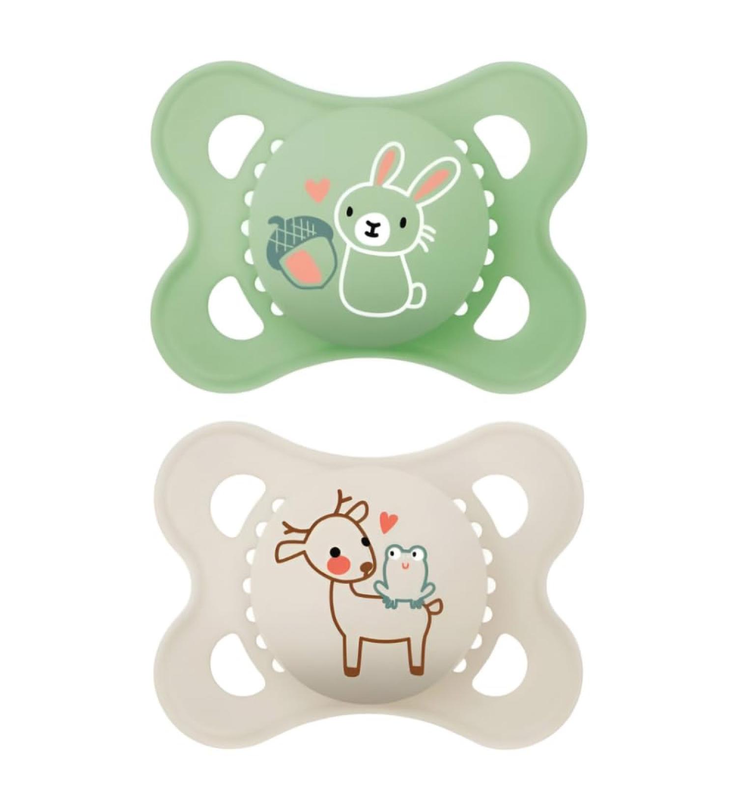 Buy MAM Original Pacifiers Set of 2 | Skinsoft Silicone Pacifier Cover | 2-6 Months | Neutral Colors - International Shipping - Buy Online on GoSupps.com