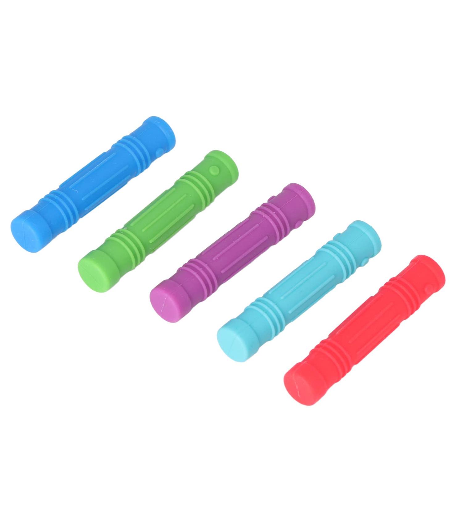 5 Pack Baby Teething Toys - Silicone Soft Grip Training Pen Holder & Tooth Stick - Multicolor Teething Aid for Infants - Buy Online on GoSupps.com