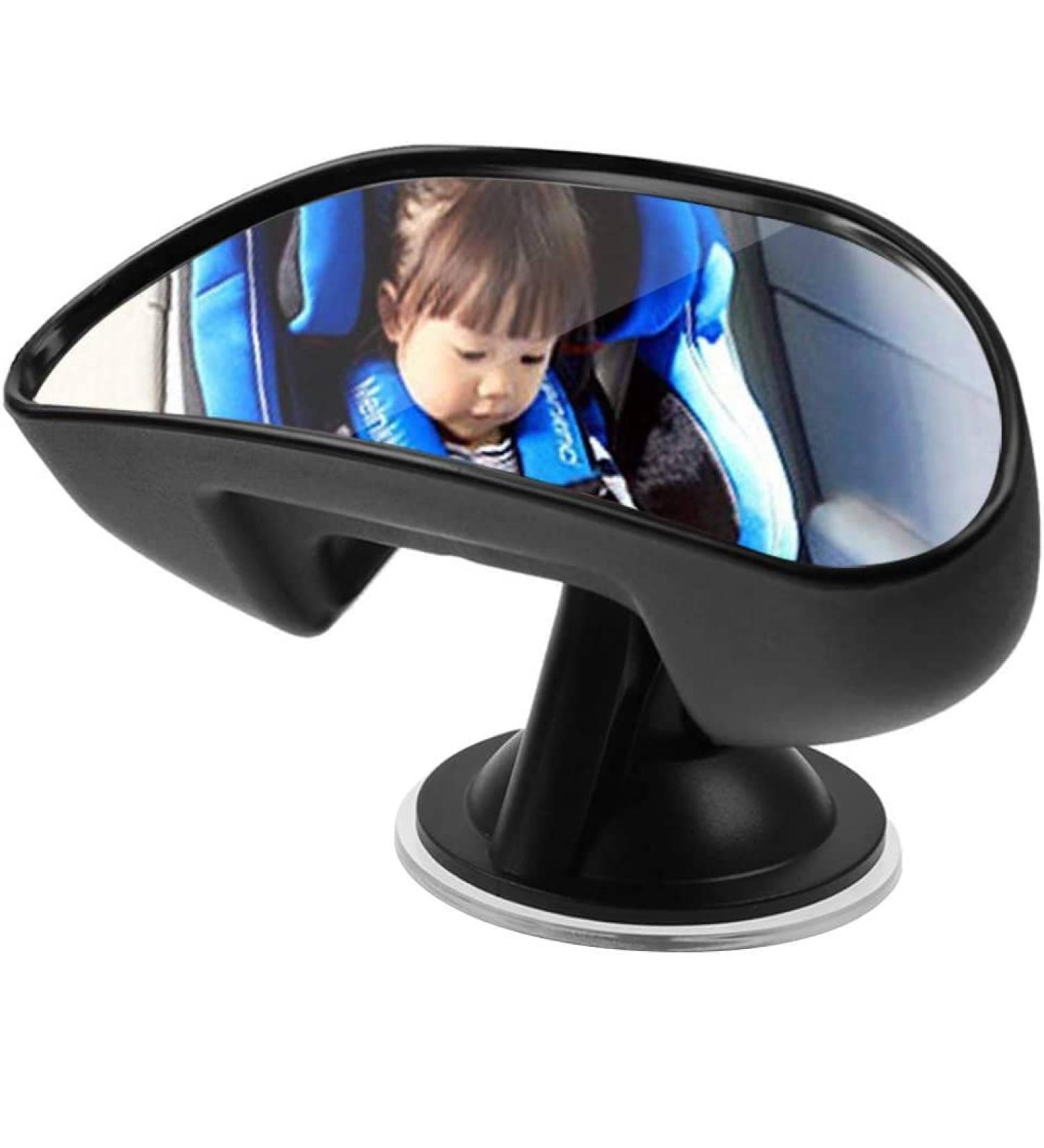 360 Rotatable Baby Car Mirror with Non-Slip Suction Cup - Rear Facing Child Safety View Mirror for Interior Car Seat - Black - Buy Online on GoSupps.com