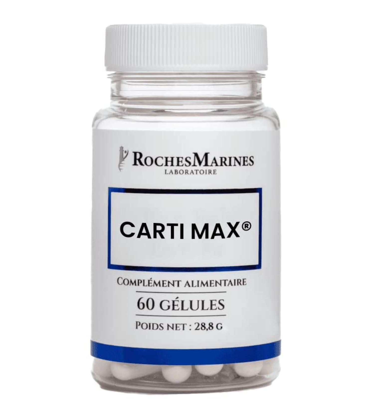 Roches Marines Carti Max Dietary Supplement - Marine Collagen and Oyster Powder - Joint Wellness - 60 Capsules - Developed in France - Buy Online on GoSupps.com