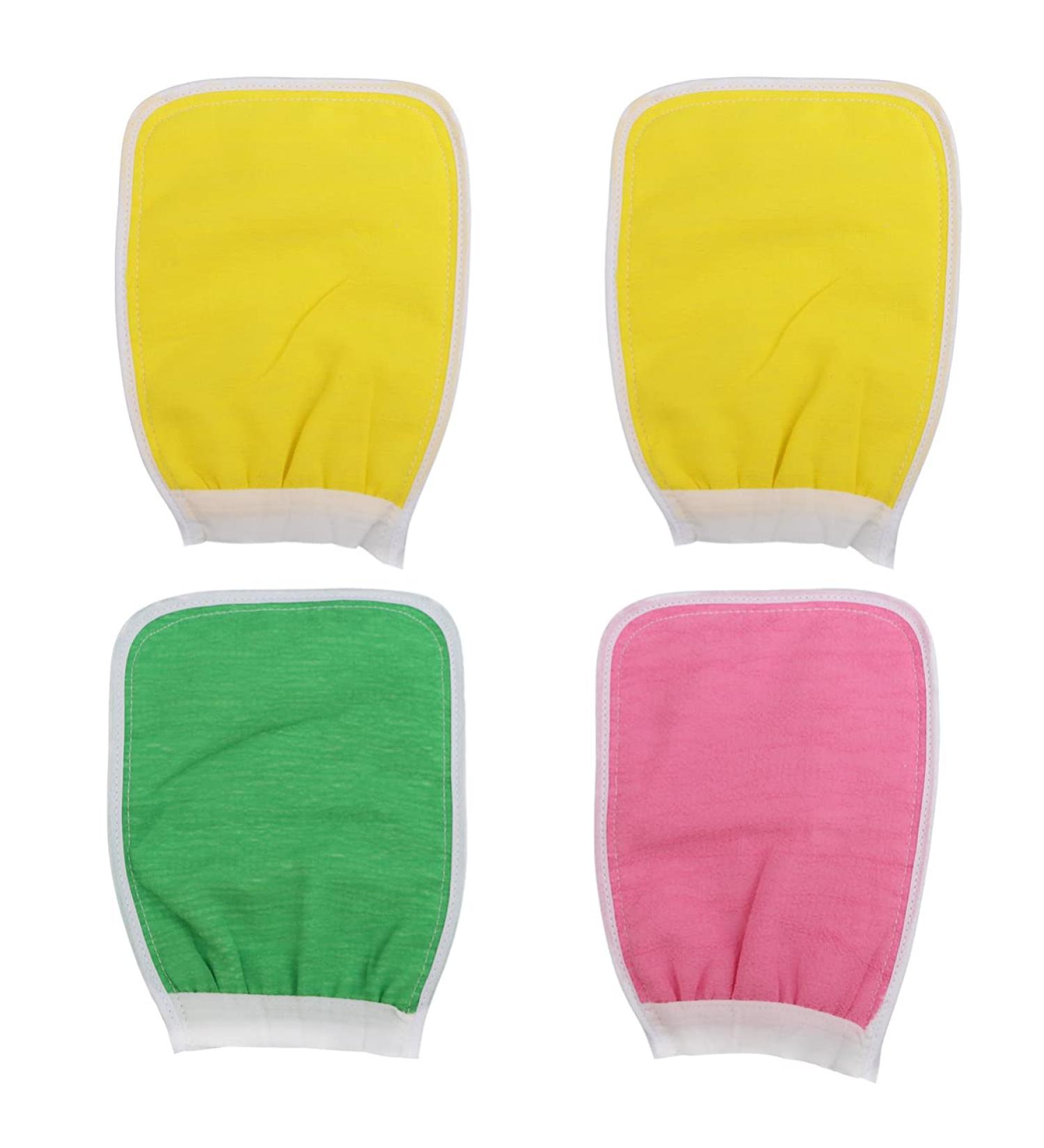 Beaupretty 4 Pcs Exfoliating Bath Scrub Gloves - Deep Clean Dead Skin - Spa Wash Mitts for Body Care - Buy Online on GoSupps.com