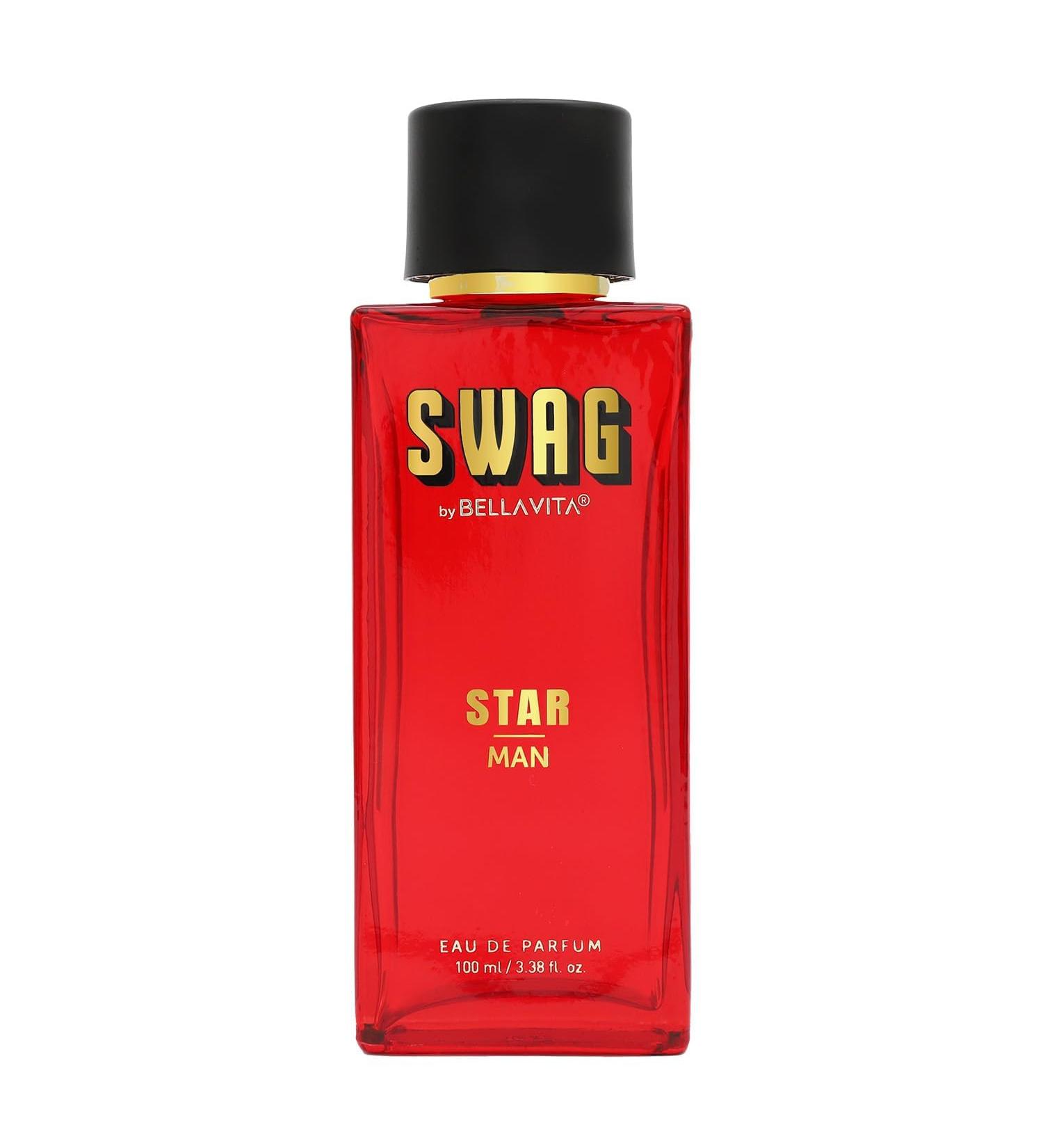 Bella Vita Luxury Men Swag Star Eau De Parfum Liquid Perfume with Bergamot Tonka Jasmine & Lily|Woody & Musky Premium Long Lasting Fragrance Scent 100Ml - Buy Online on GoSupps.com