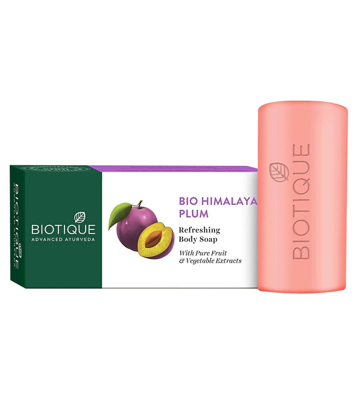 Biotique Bio Himalayan Plum Refreshing Body Soap - Pure Fruit & Vegetable Extracts for Revitalizing Skin - Buy Online on GoSupps.com