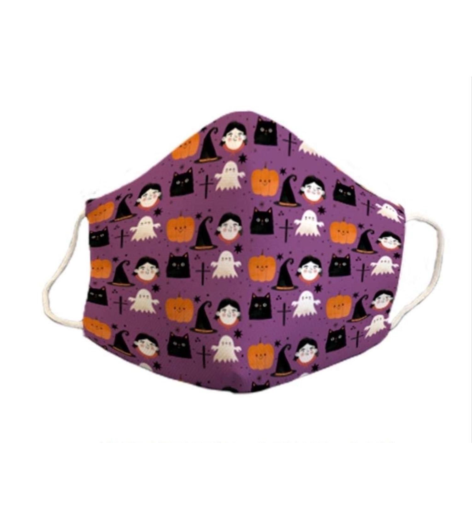 Respirator mask for Halloween 3-layer washable original witch motif