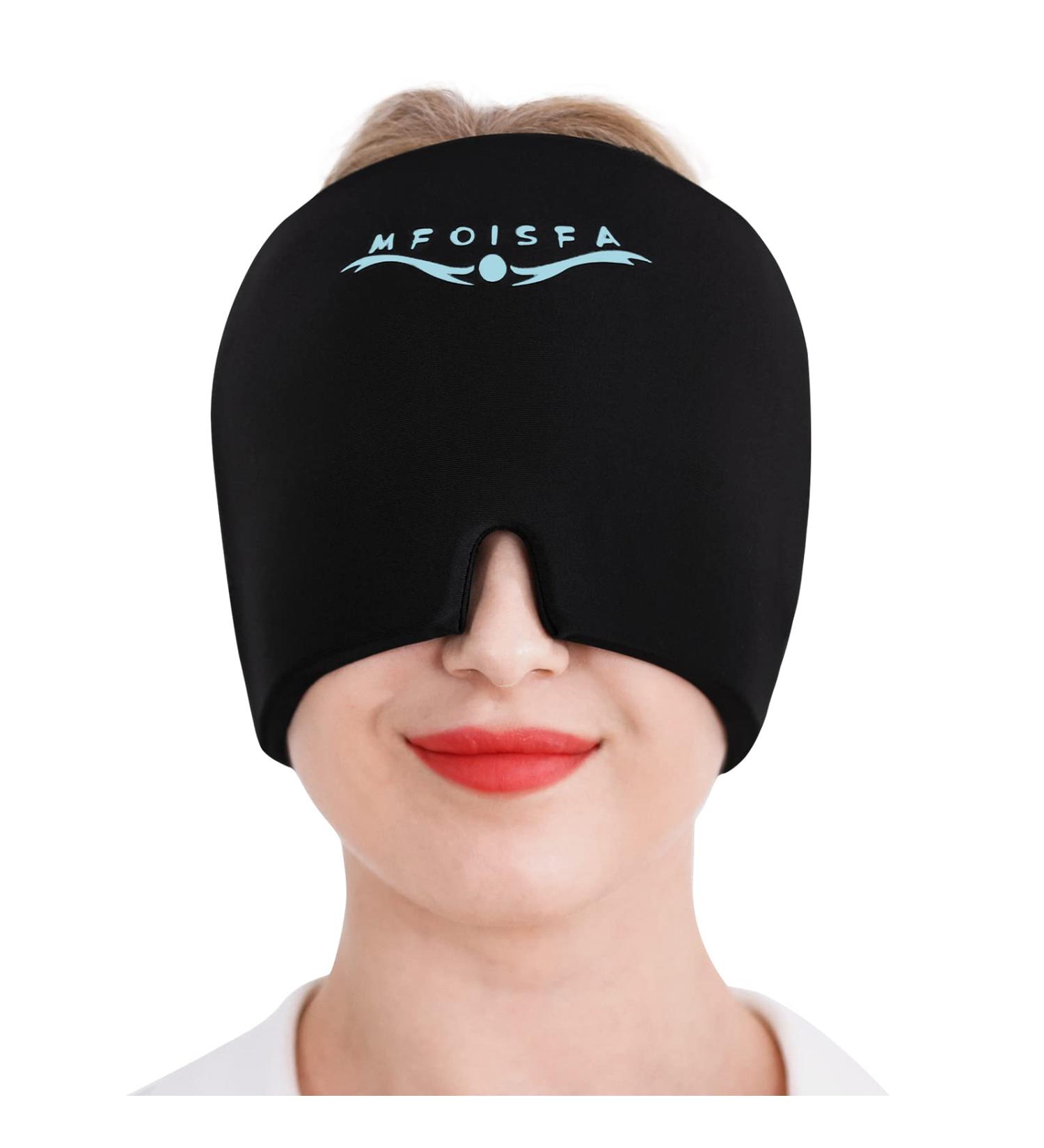 MFOISFA Gel Ice Cap for Migraine Relief and Headache Hat - Hot/Cold Therapy for Puffy Eyes, Sinus, Stress - Comfortable & Stretchable - Buy Online on GoSupps.com