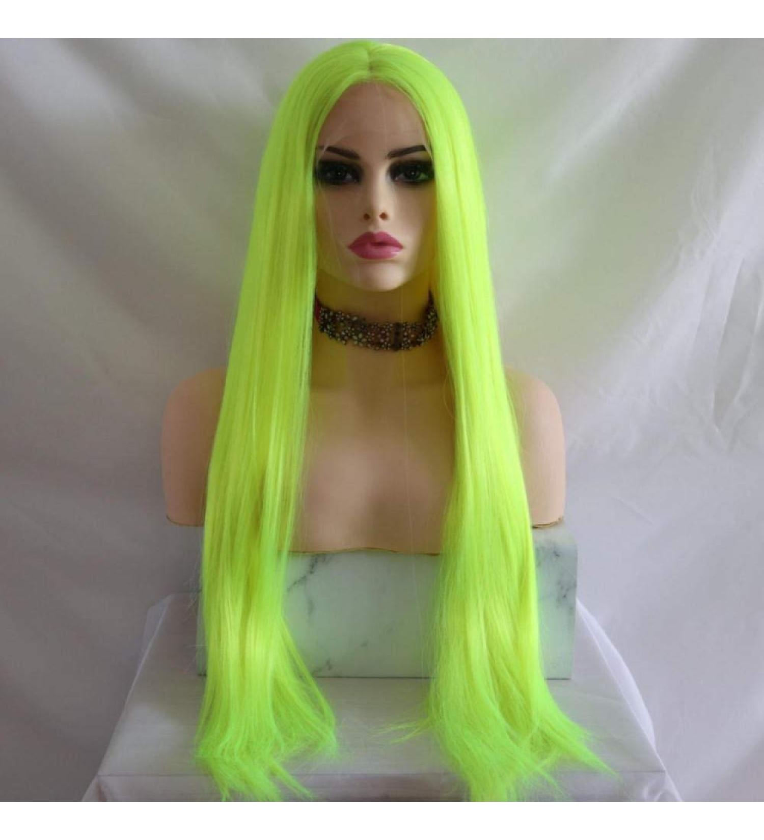 BGHJUE Fluorescent Green African Lace Front Wig - Heat Resistant Synthetic Hair for Black Women - Buy Online on GoSupps.com