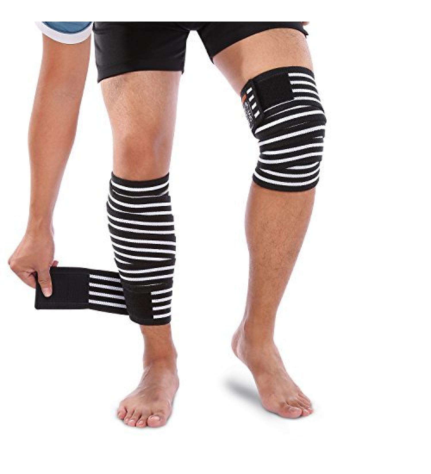 Yosoo Knee Wraps Patella Brace Support - Compression Sleeve for Gym Weightlifting Running & Sports - Adjustable Straps for Men & Women - Buy Online on GoSupps.com