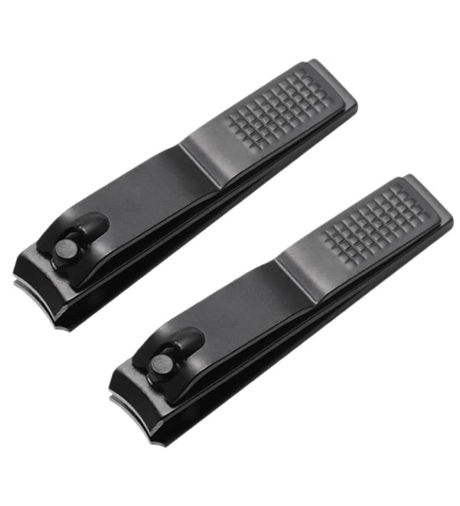 Clyictz 2X Black Nail Clippers Stainless Steel Super Sharp Nails and Toenails Manicure Tool Flat Nose Nail Clippers S - Buy Online on GoSupps.com