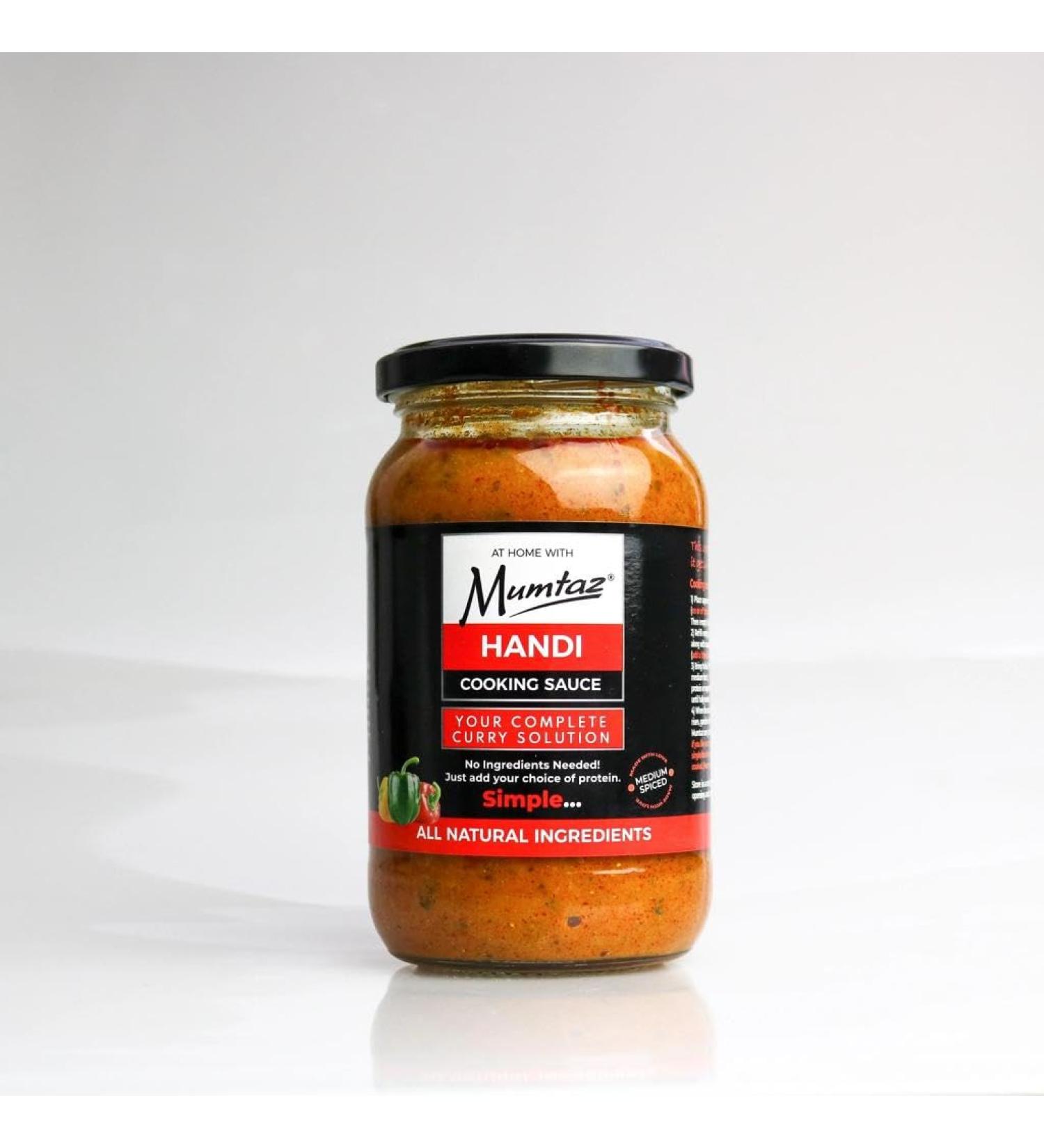 Mumtaz HANDI Indian Curry Cooking Sauce 350g Restaurant Quality at Home - Medium Spiced Serves 4-5 All Natural Ingredients Gluten Free Vegetarian Friendly. - Buy Online on GoSupps.com