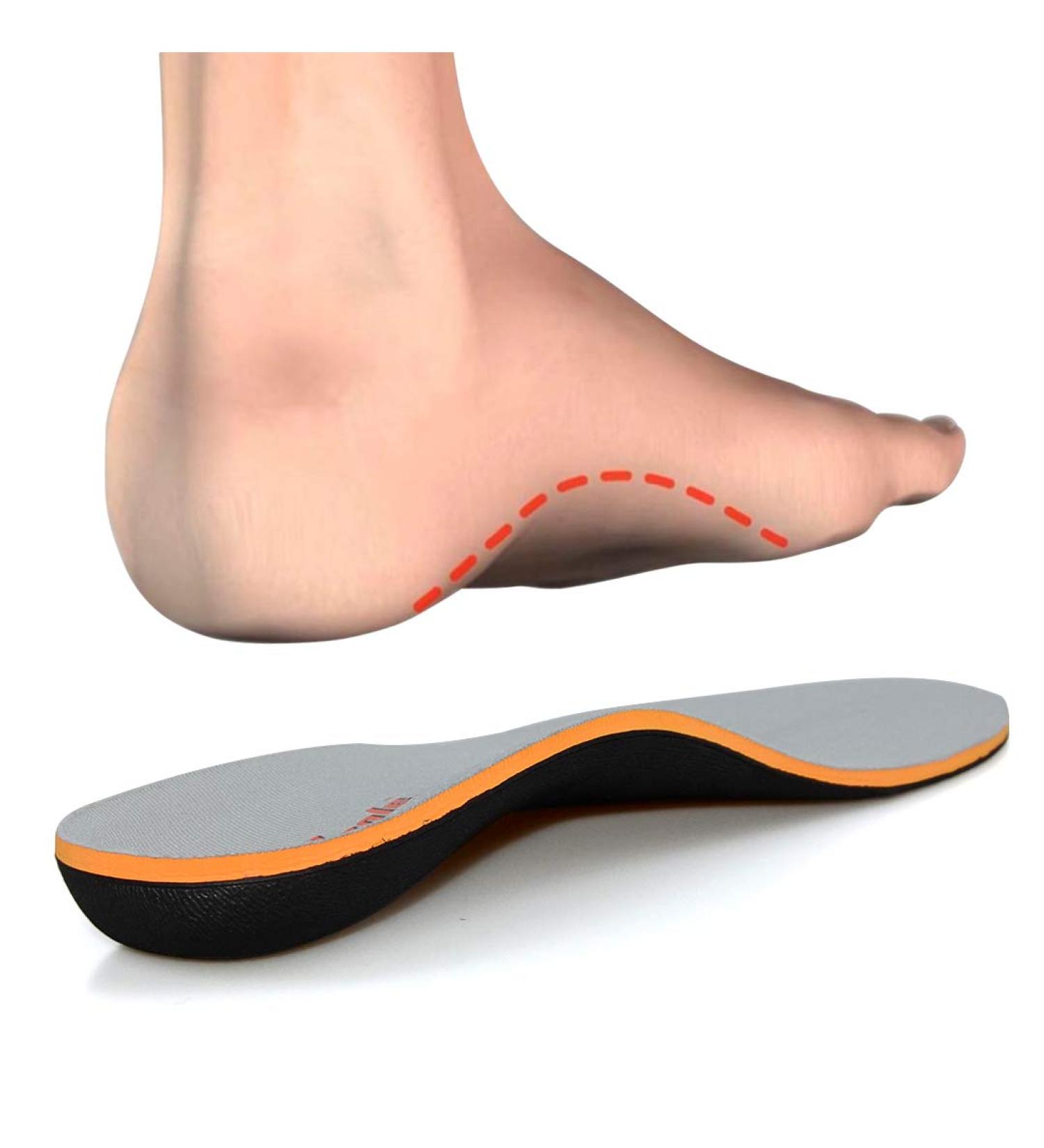 PCSSole Orthopedic Insoles for Flat Feet & Heel Spur - Plantar Fasciitis Relief for Work & Sports Shoes - Gray EU48-49 (31cm) - Buy Online on GoSupps.com