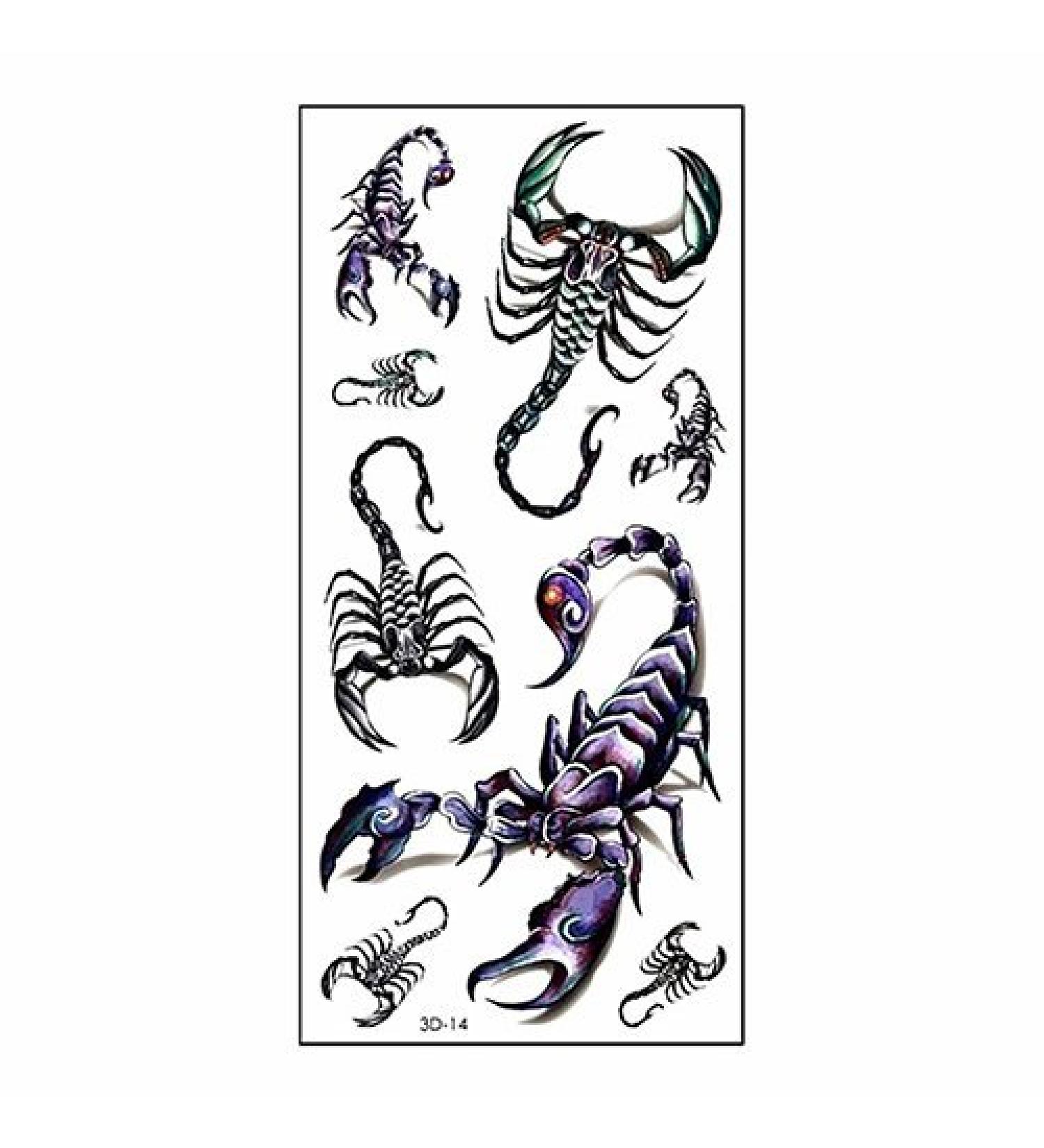 3D Scorpion Temporary Tattoos - Fashionable & Waterproof Body Art Stickers for Men, Women, Teens, Boys, and Girls - Buy Online on GoSupps.com