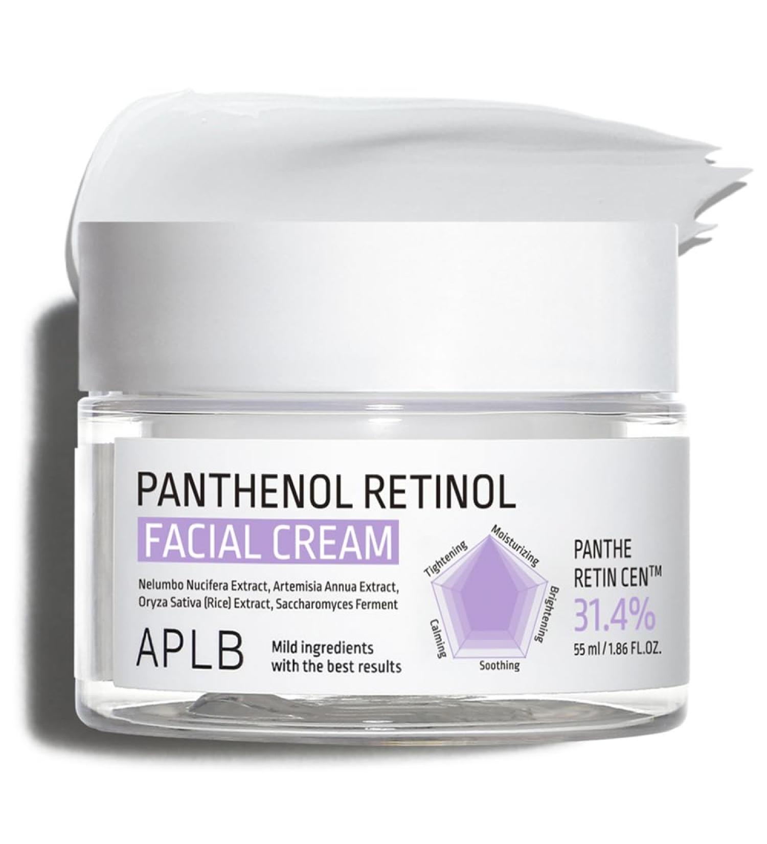 APLB Panthenol Retinol Facial Cream | PANTHE RETIN CEN 31.4% 1.86 FL.OZ/Korean Skincare Deep hydration Elasticity care Sensitive skin Wrinkle care Revitalize for gentle and improve skin texture - Buy Online on GoSupps.com