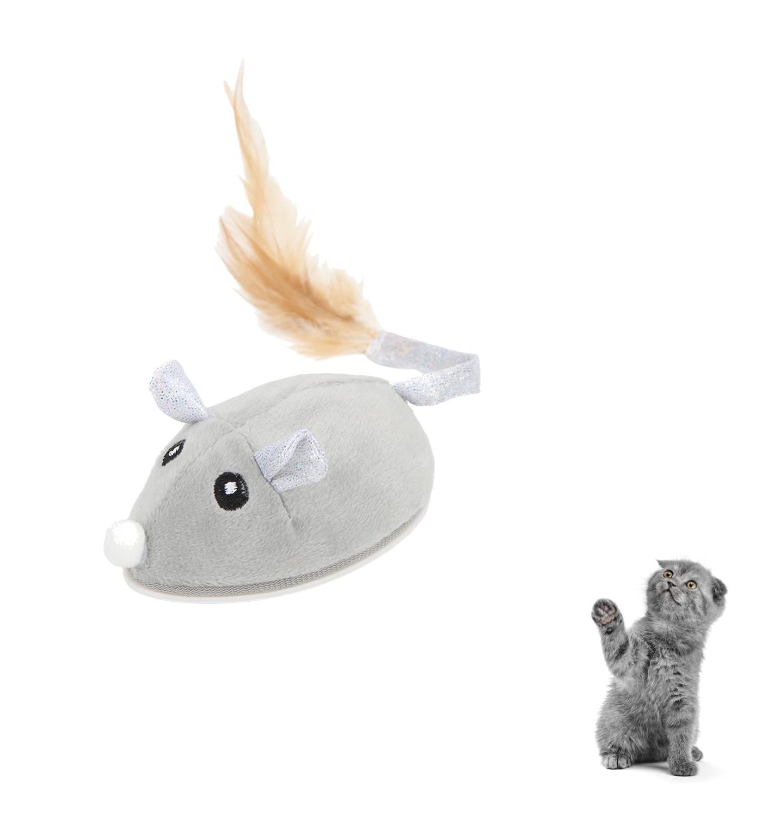Interactive Cat Toy Lifelike Automatic Moving Mouse Cat Toy with Furry Tail USB Rechargeable Electronic Cat Mouse Toy Kitten Toys Moving Mouse Catch Toy for Indoor Cats - Buy Online on GoSupps.com