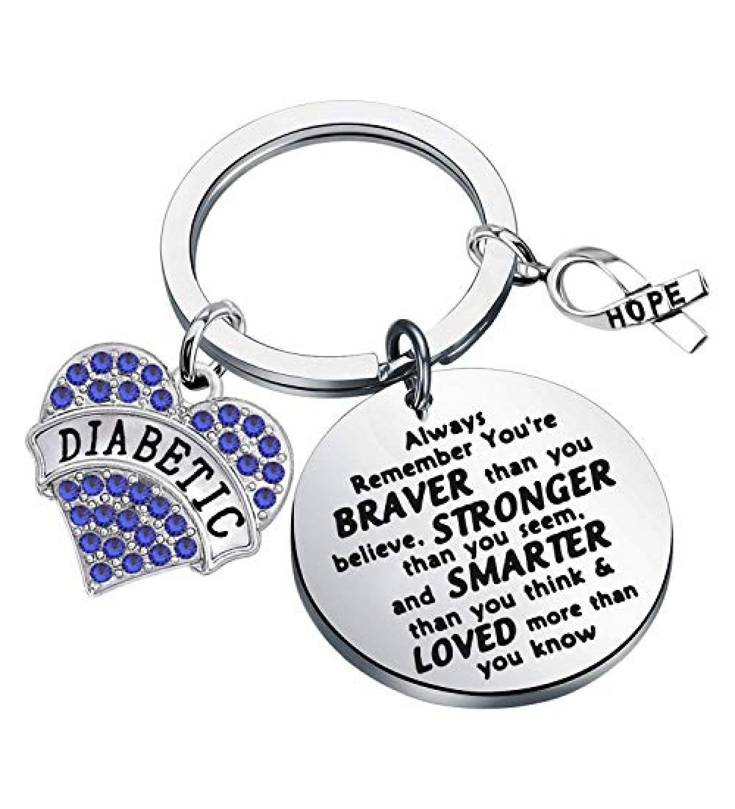 AKTAP Diabetes Awareness Keychain - Medical Alert Diabetic Jewelry for Diabetes Support & Gifts - Buy Online on GoSupps.com