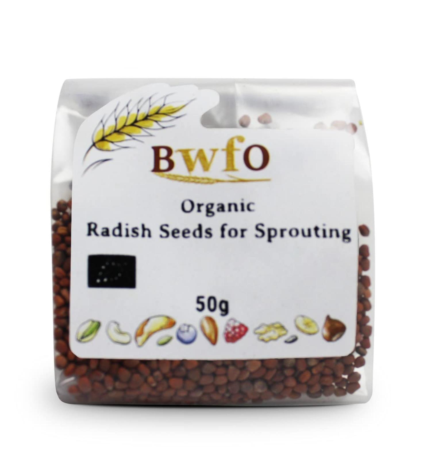 Organic Radish Seeds for Sprouting 50g (BWFO)