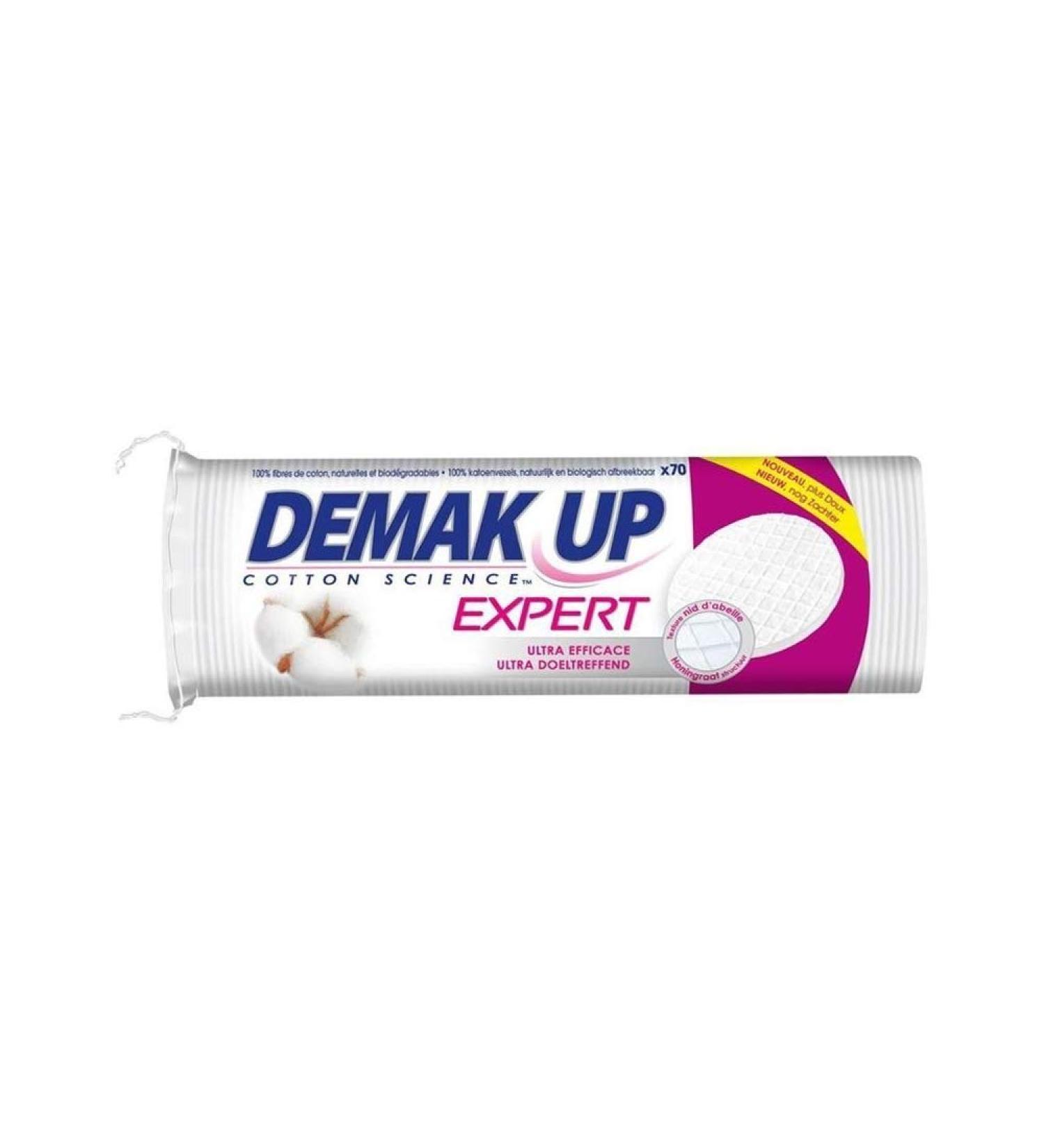 Demak-Up Cotton-Expert structured cotton pads 70 pieces