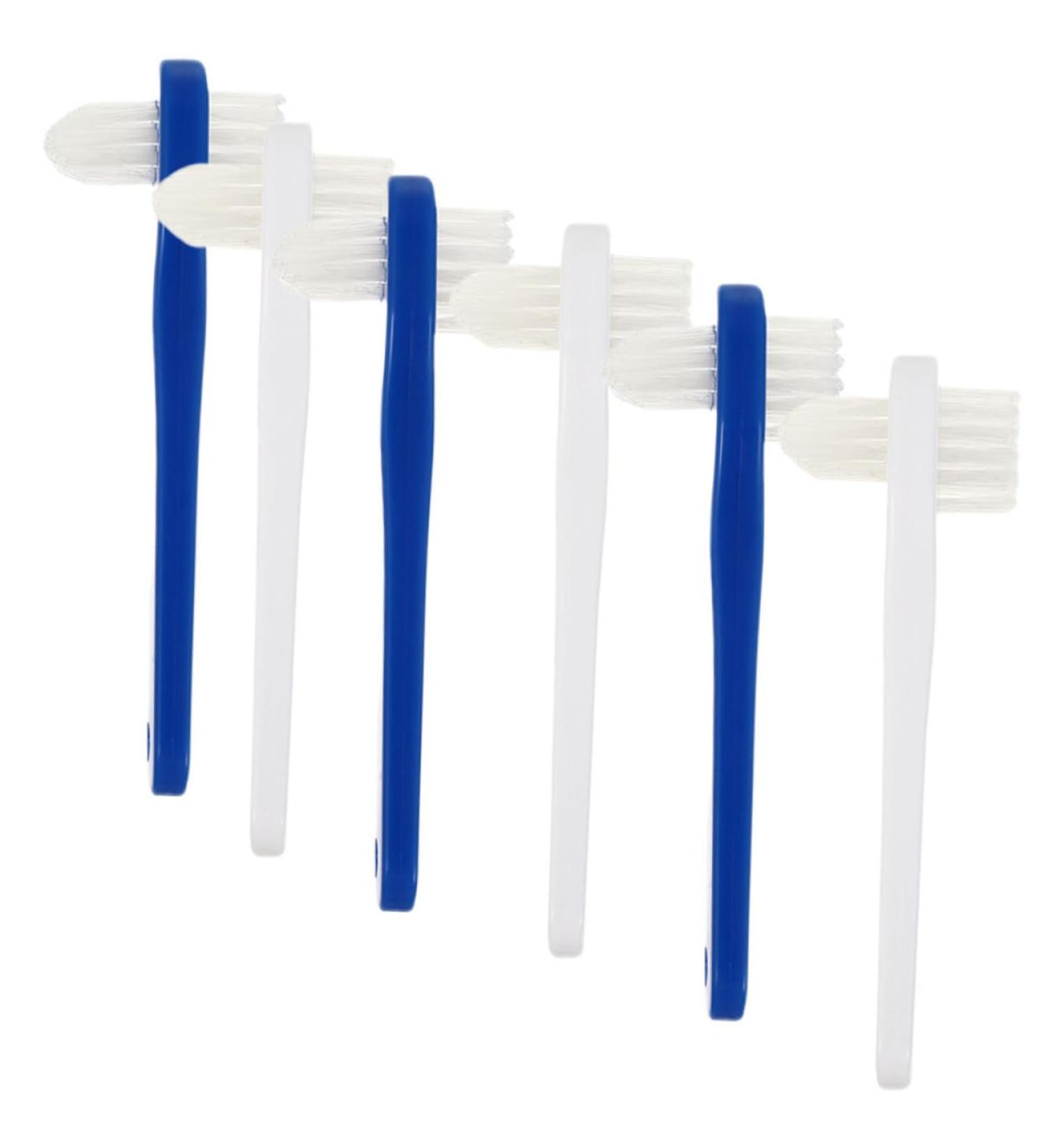 Mobestech 6th Double-Headed Toothbrush - Portable Dental Cleaner for Prosthesis | 2 Bristle Toothbrush | Oral Care Supply (1 Pack Color-Sorted) - Buy Online on GoSupps.com