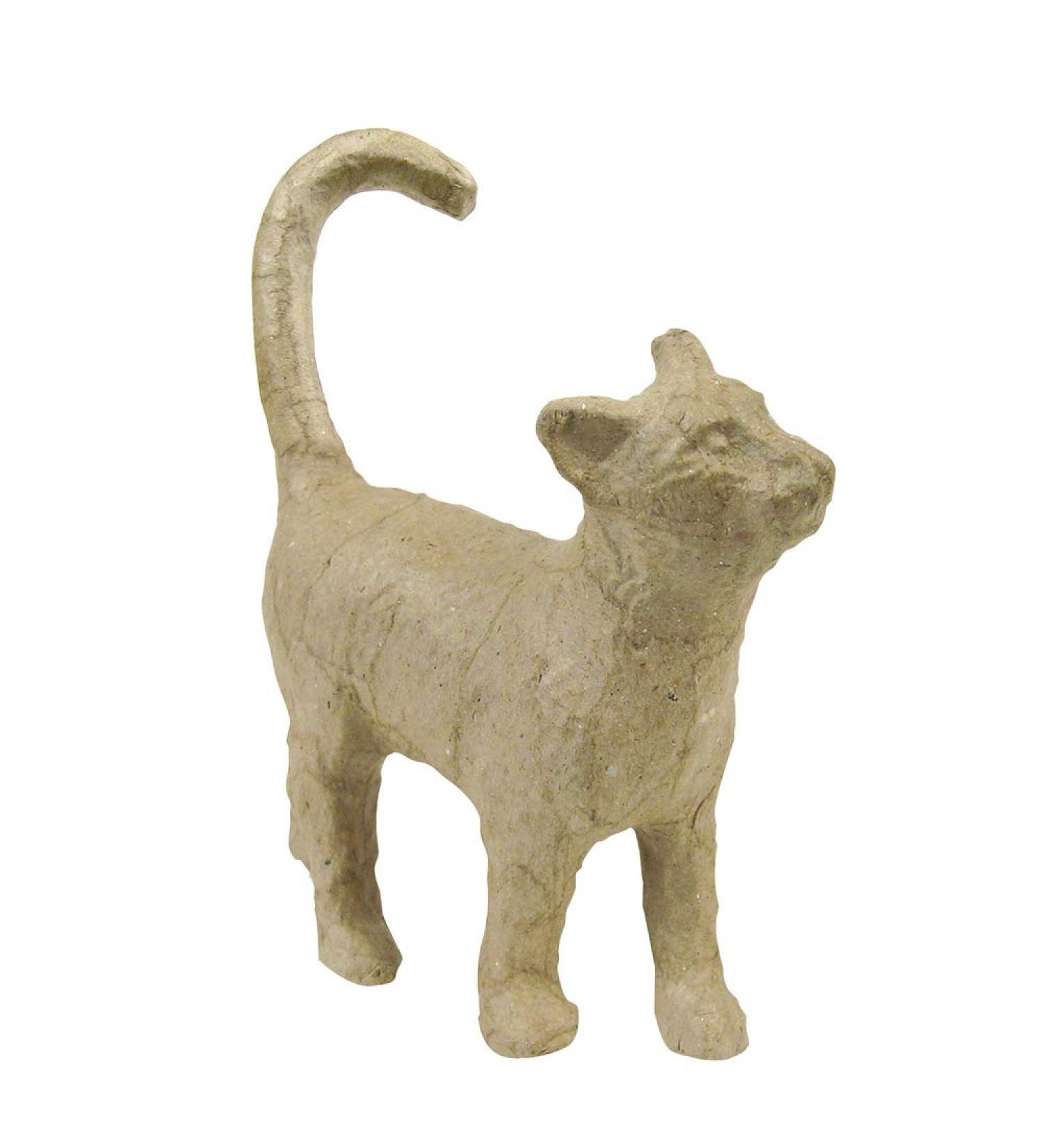 Decorate with Style: Small Cat Papier Mache Object - 11 x 3.5 x 12cm | copatch Ref AP583O | Includes D copatch Papers, PaperPatch Glue, Glitter, Paints - Buy Online on GoSupps.com