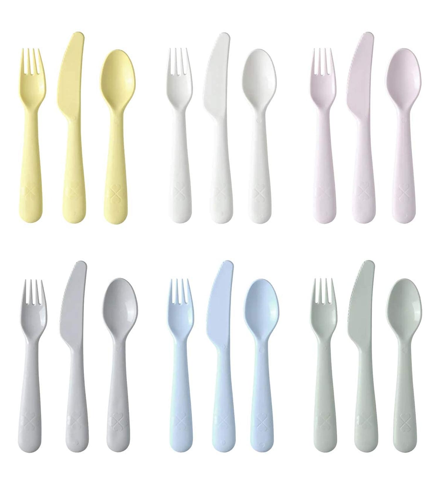 IKEA Kalas Baby/Toddler Cutlery Set 18-piece Pastel Colors Multi-Color BPA-Free