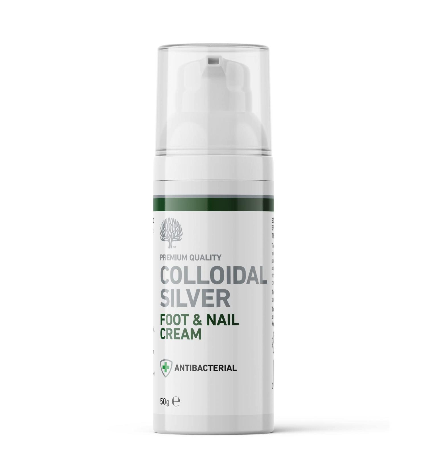 Antibacterial Colloidal Silver Foot & Nail Cream - 50g | All Natural Formula - Buy Online on GoSupps.com