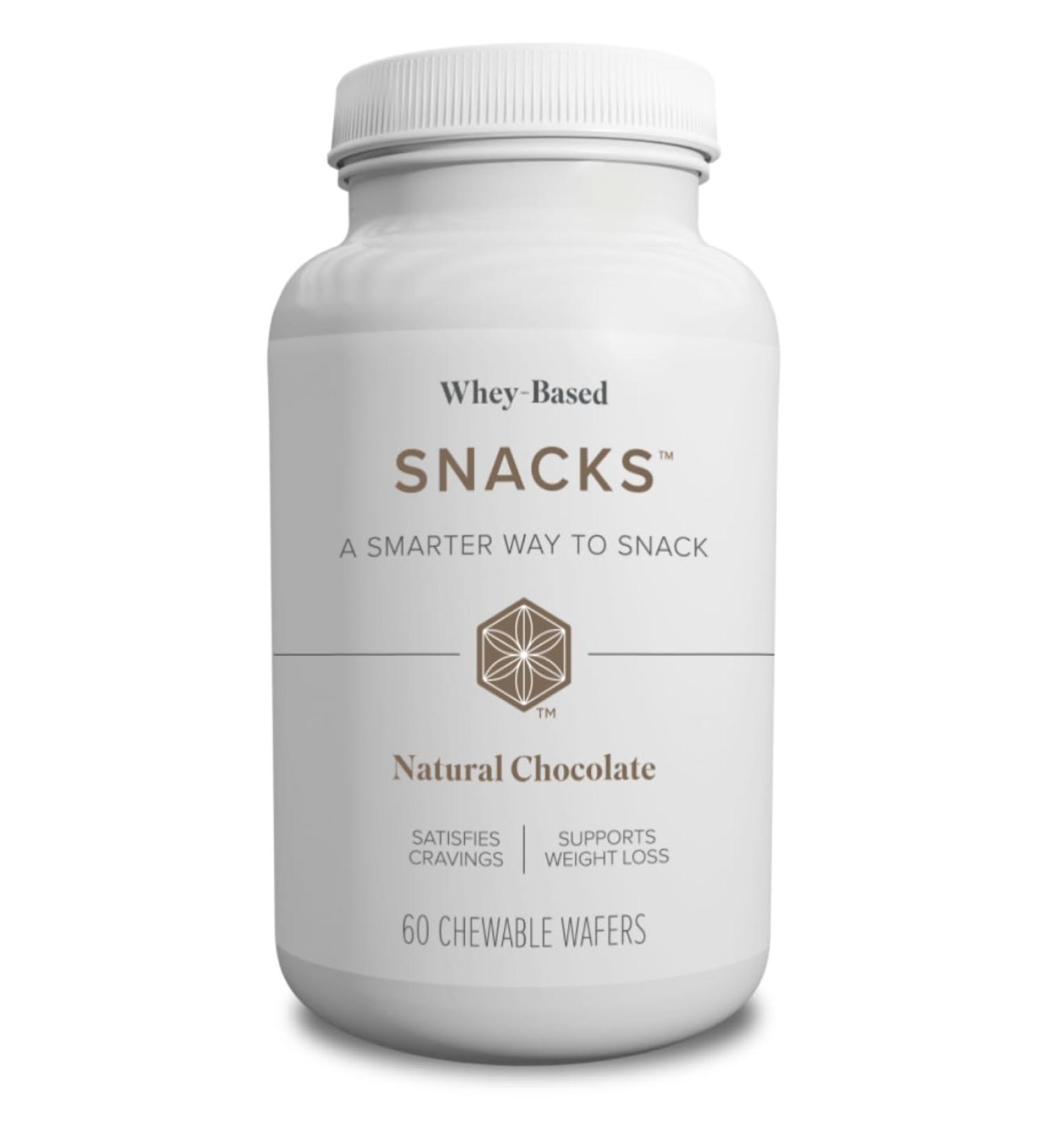Isagenix Snacks - Nutritionally Balanced Whey-Based Snack - Natural Chocolate Flavor - 60 Chewable Wafers