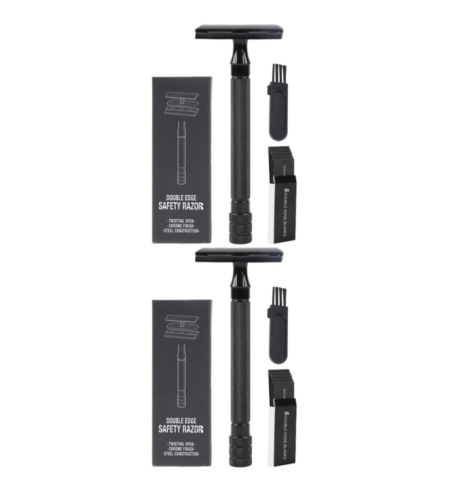 Buy Frcolor 2 Set Manual Safety Razor for Men | Double Edge & Straight Edge Razors - Perfect for Smooth Shaving - Buy Online on GoSupps.com